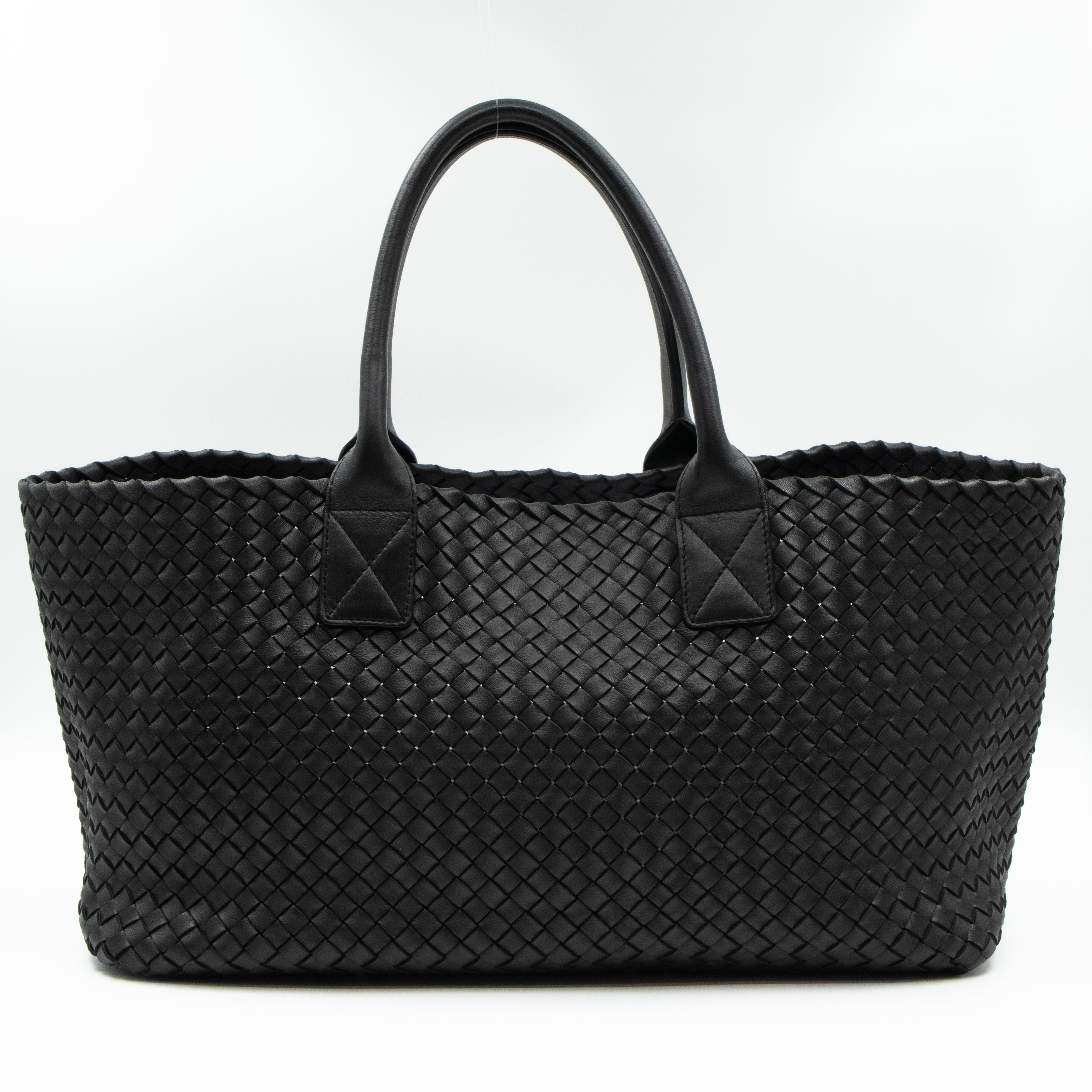 Intrecciato Cabat Tote Large Black Leather
