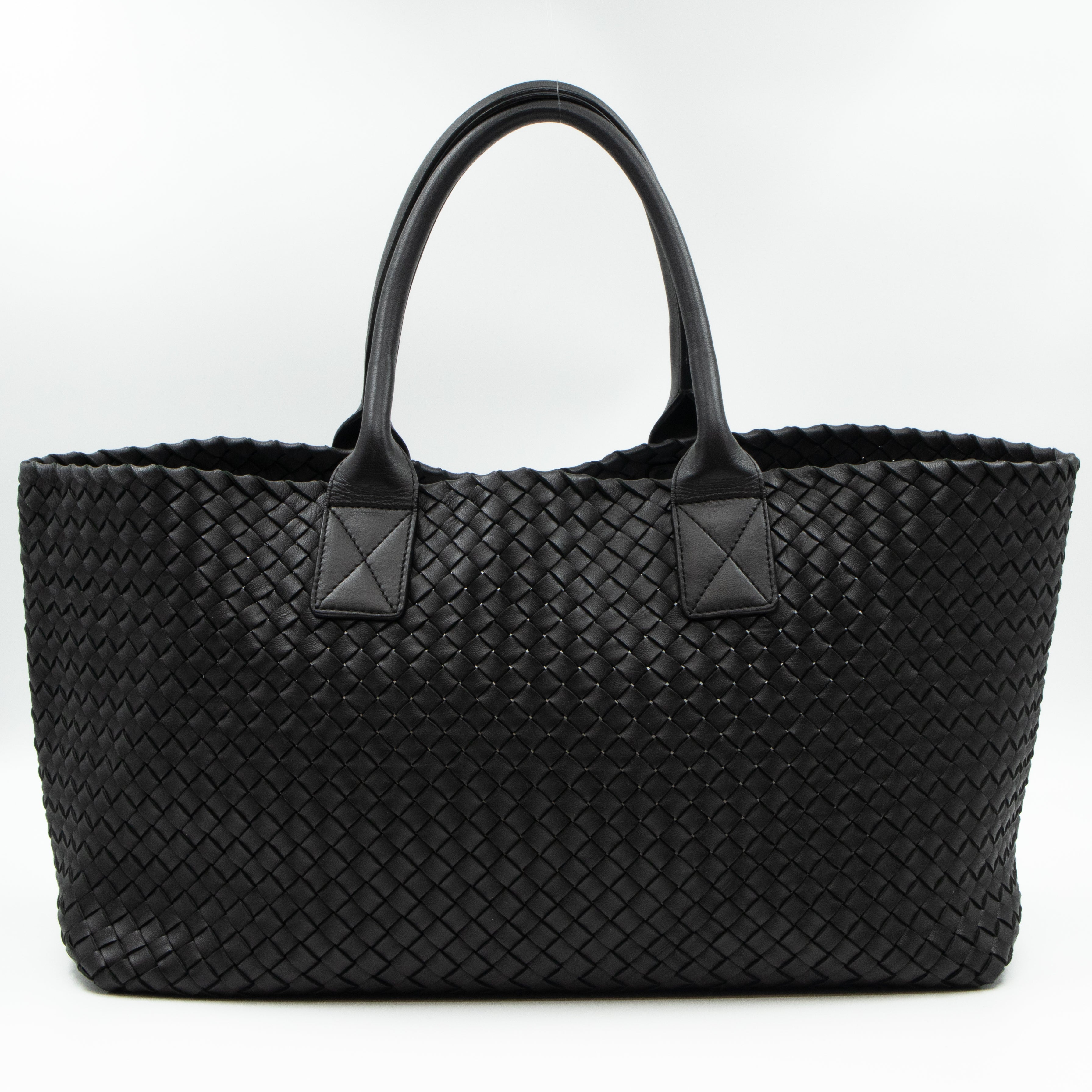 Intrecciato Cabat Tote Large Black Leather