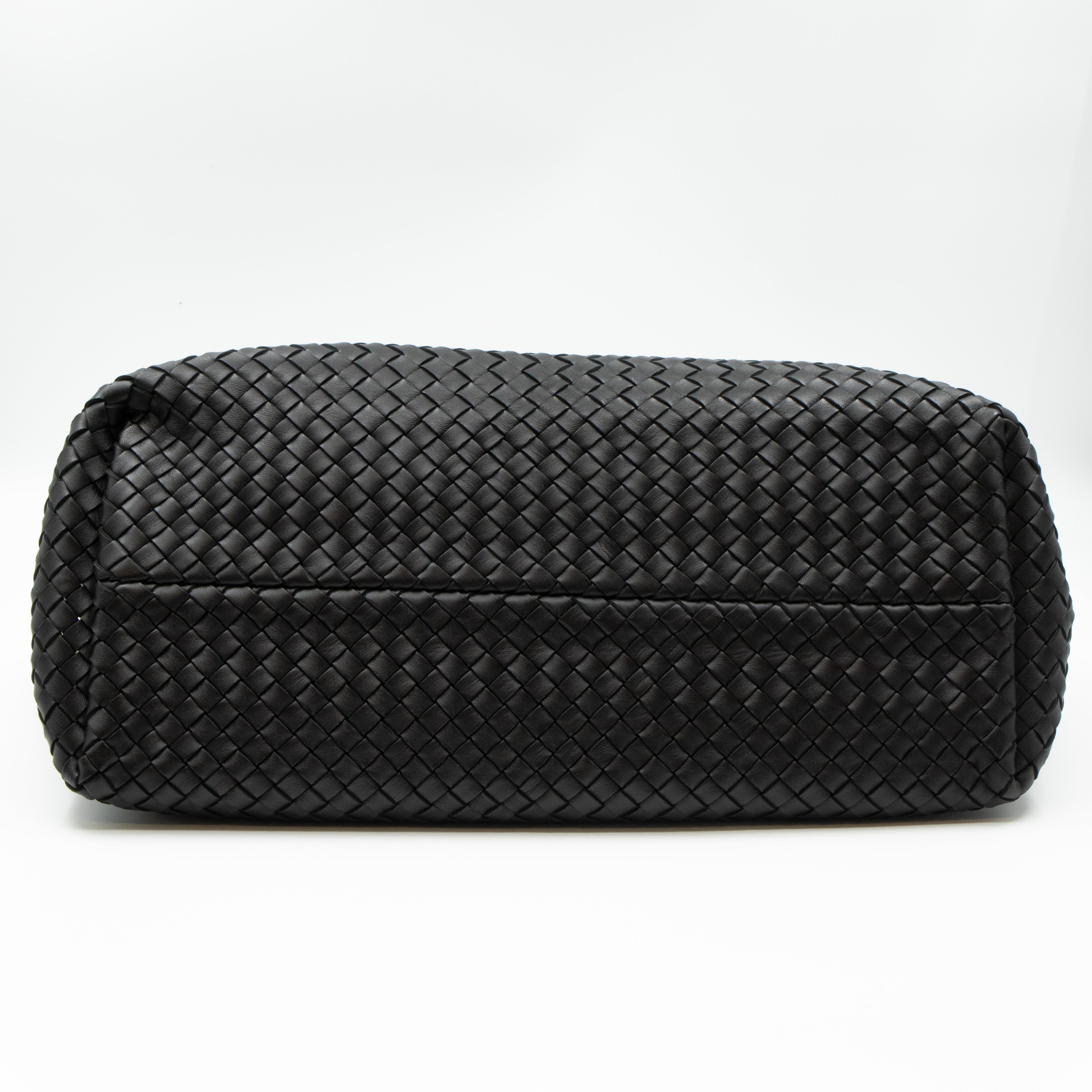 Intrecciato Cabat Tote Large Black Leather