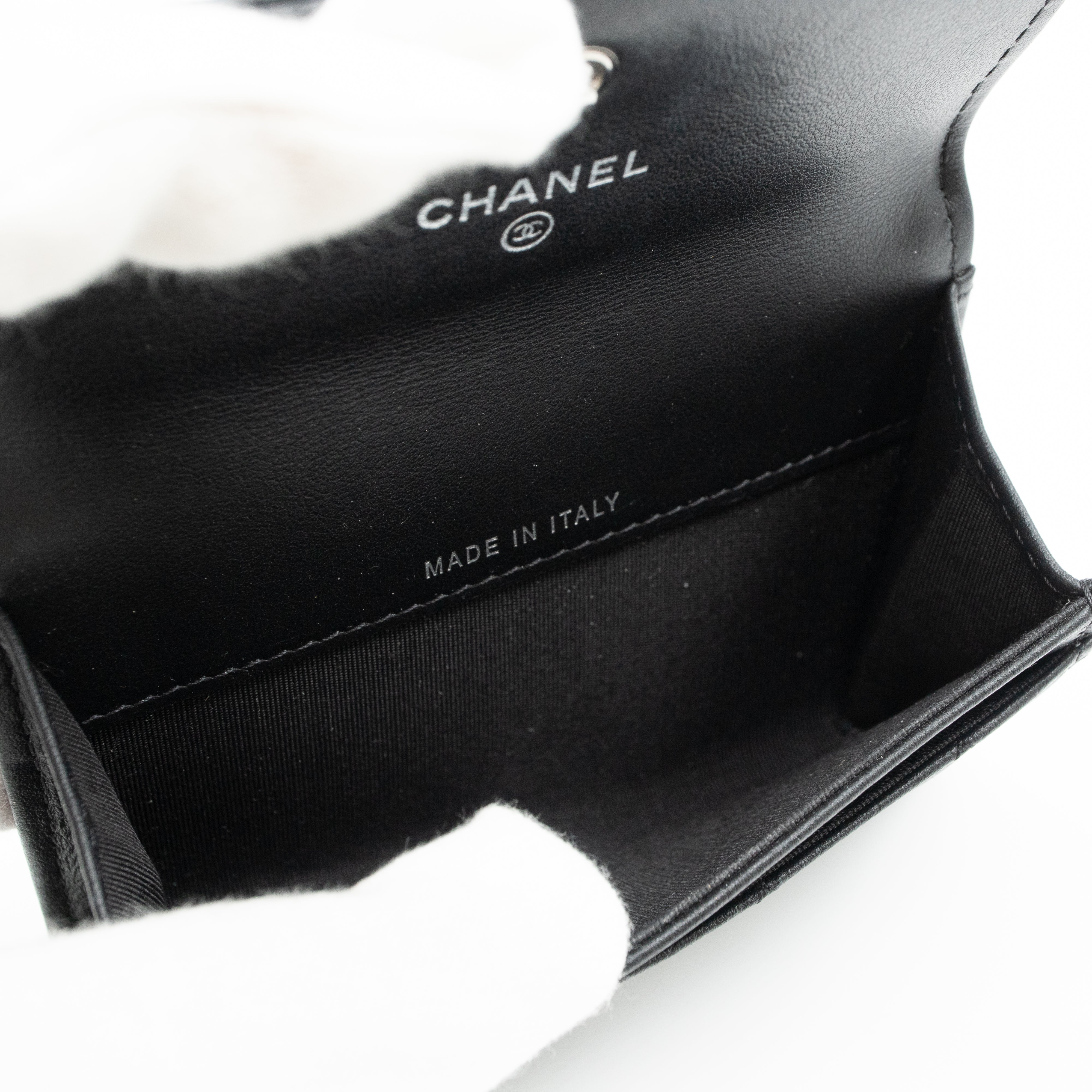 Boy Flap Card Case Black Leather