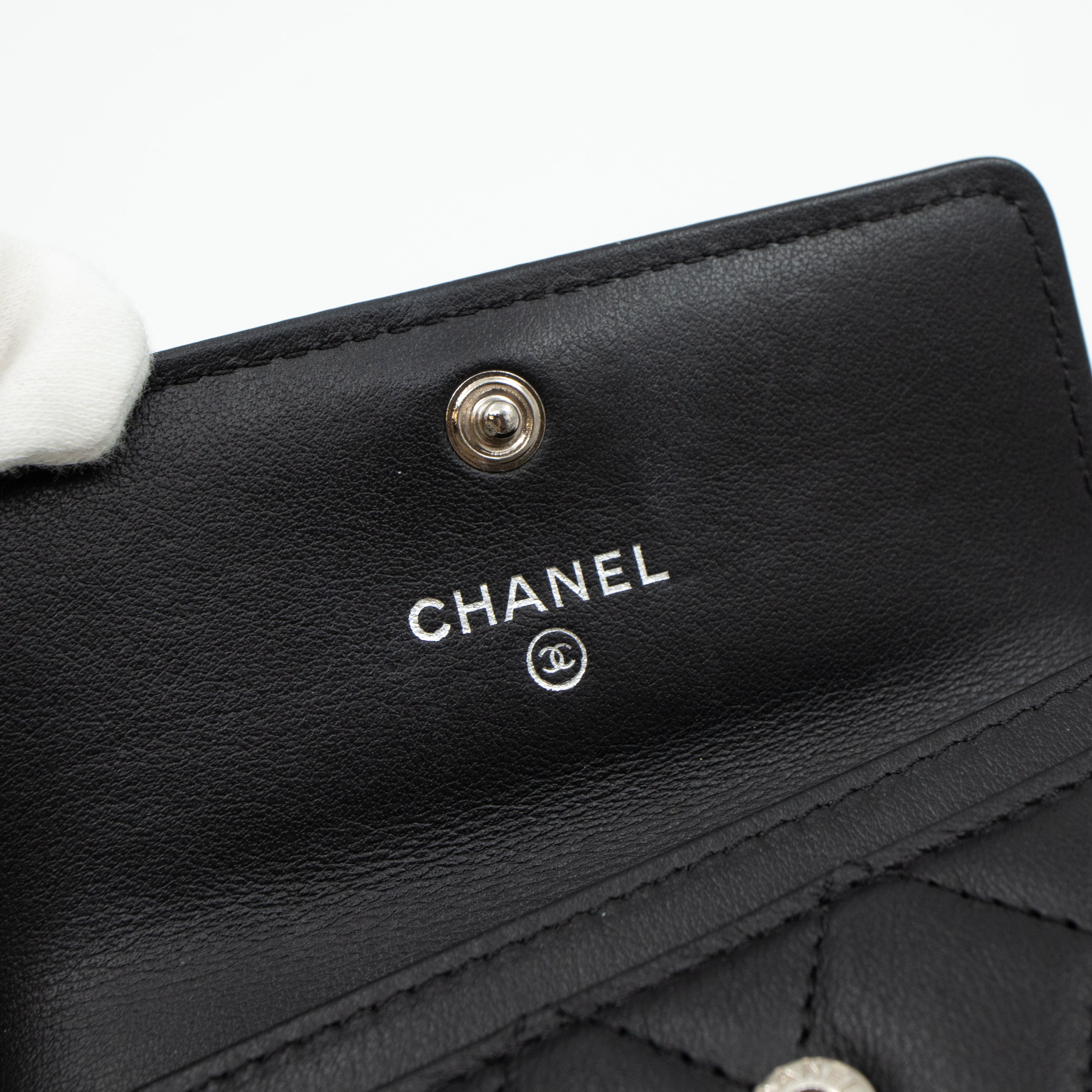 Boy Flap Card Case Black Leather