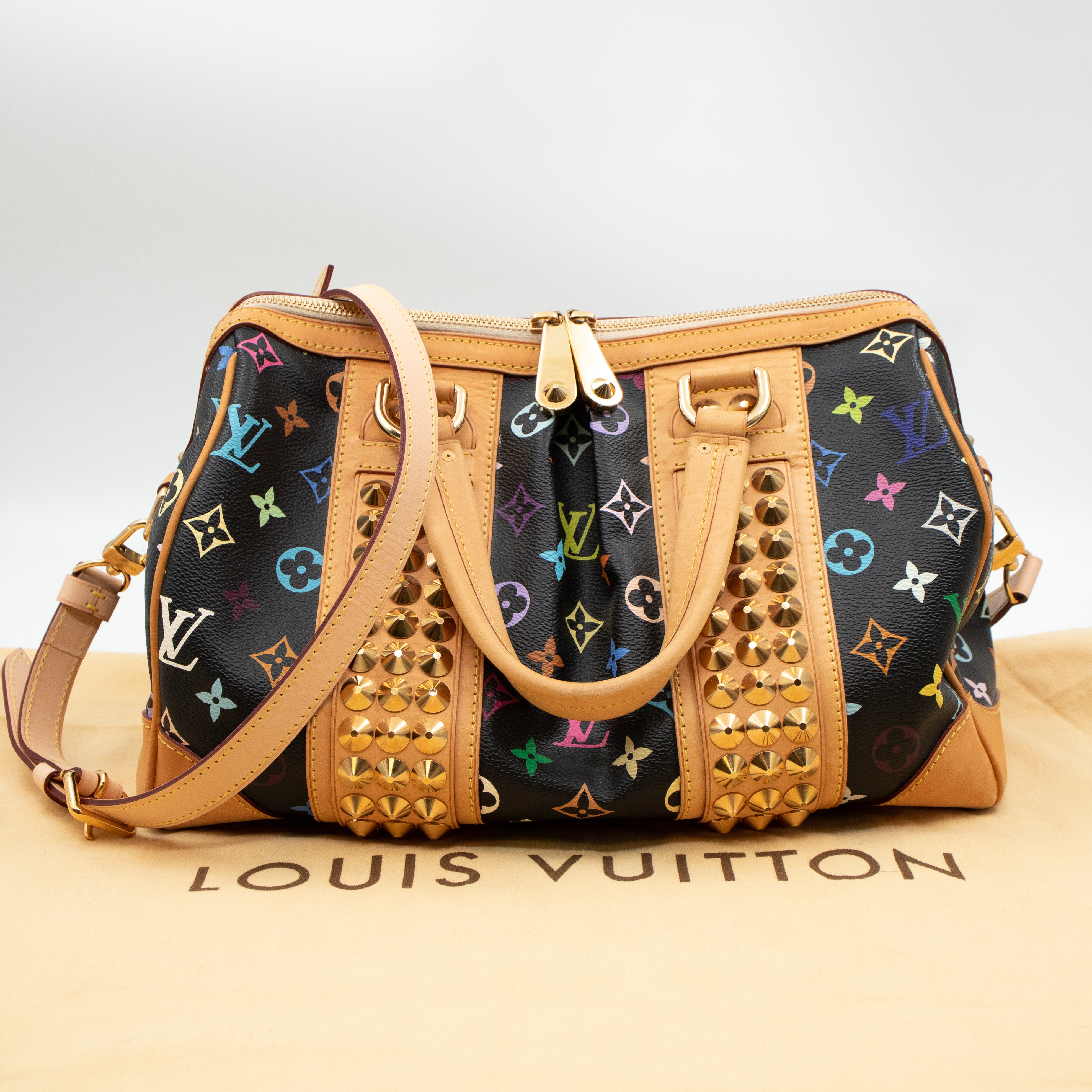 Louis Vuitton Courtney Monogram Multicolor MM Black Handbag BRAND