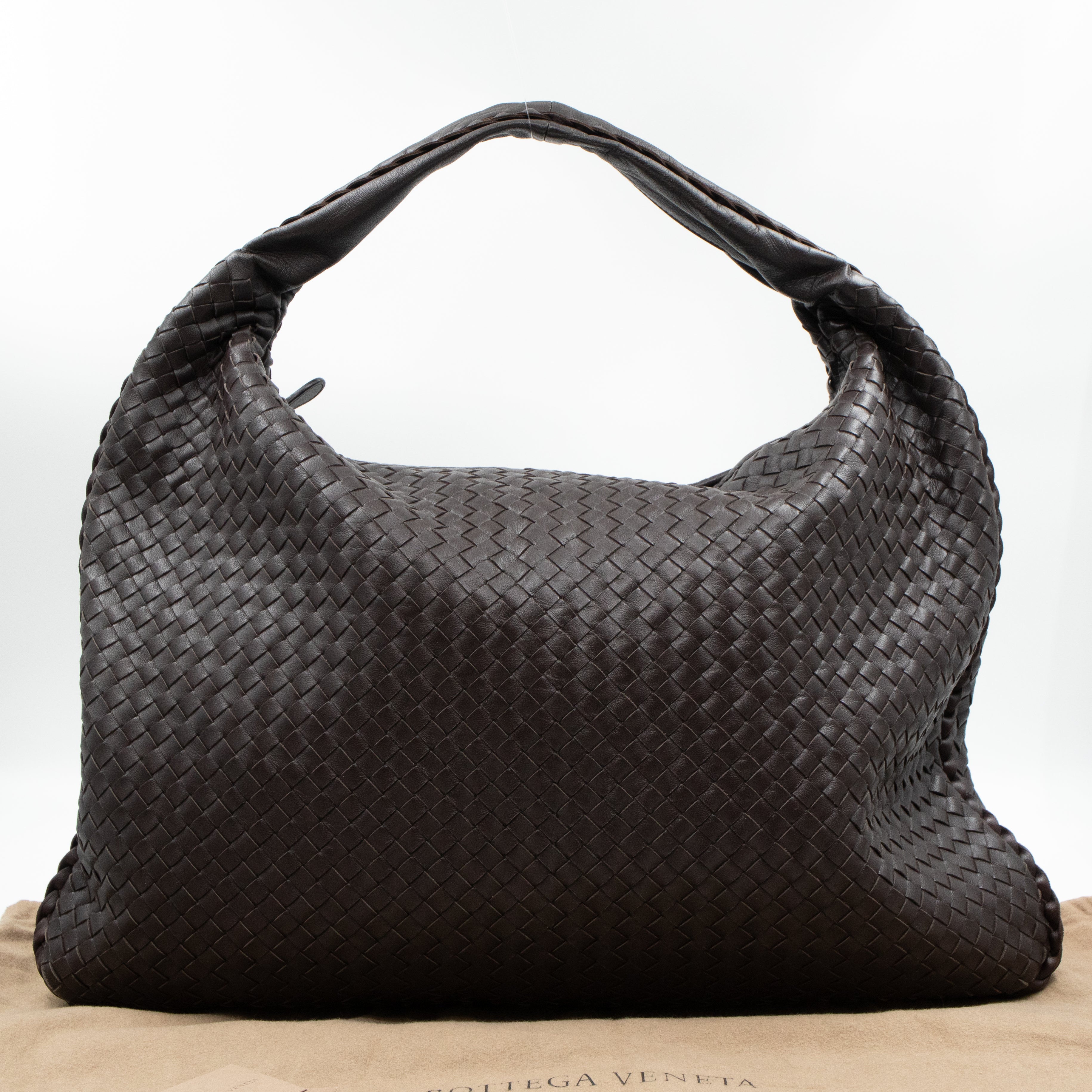 Intrecciato Veneta Hobo Bag Brown