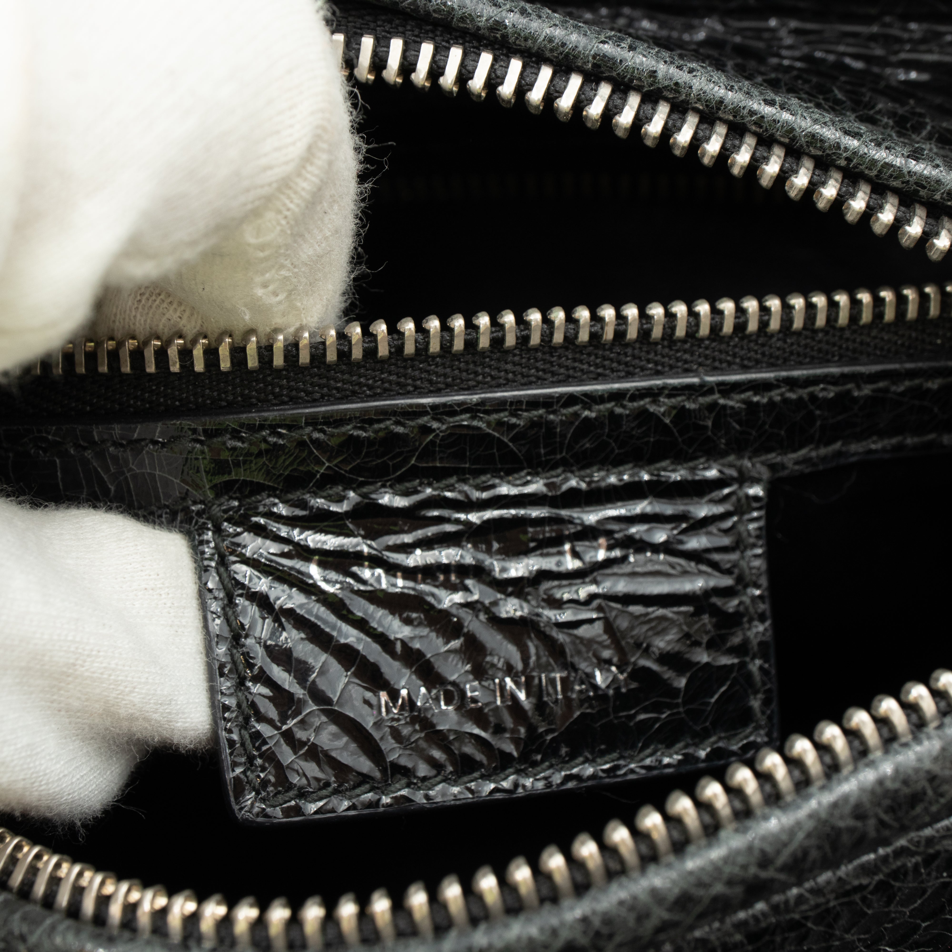 Lady Dior Medium Jeweled Swan Black Leather