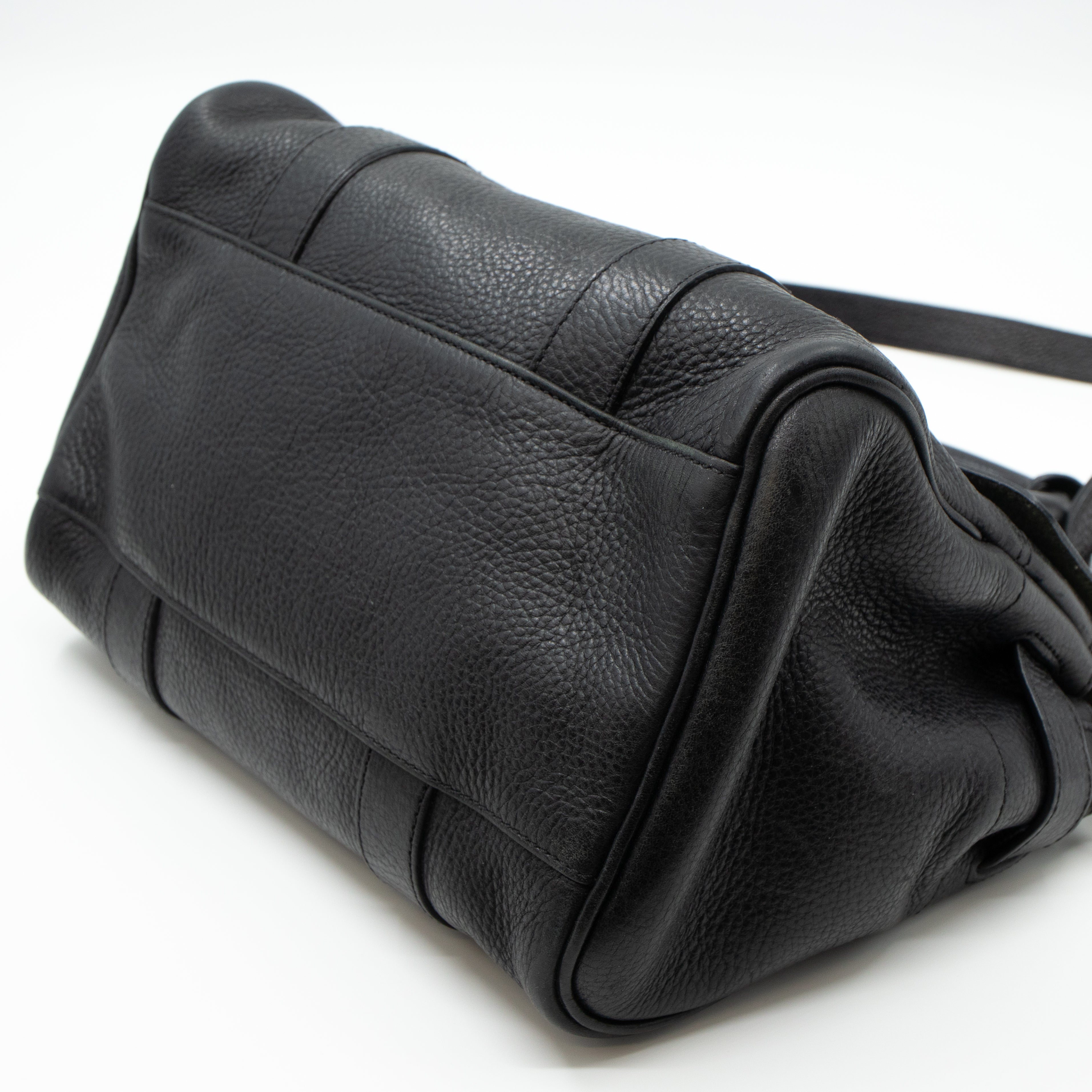 Small Bayswater Satchel Black Leather