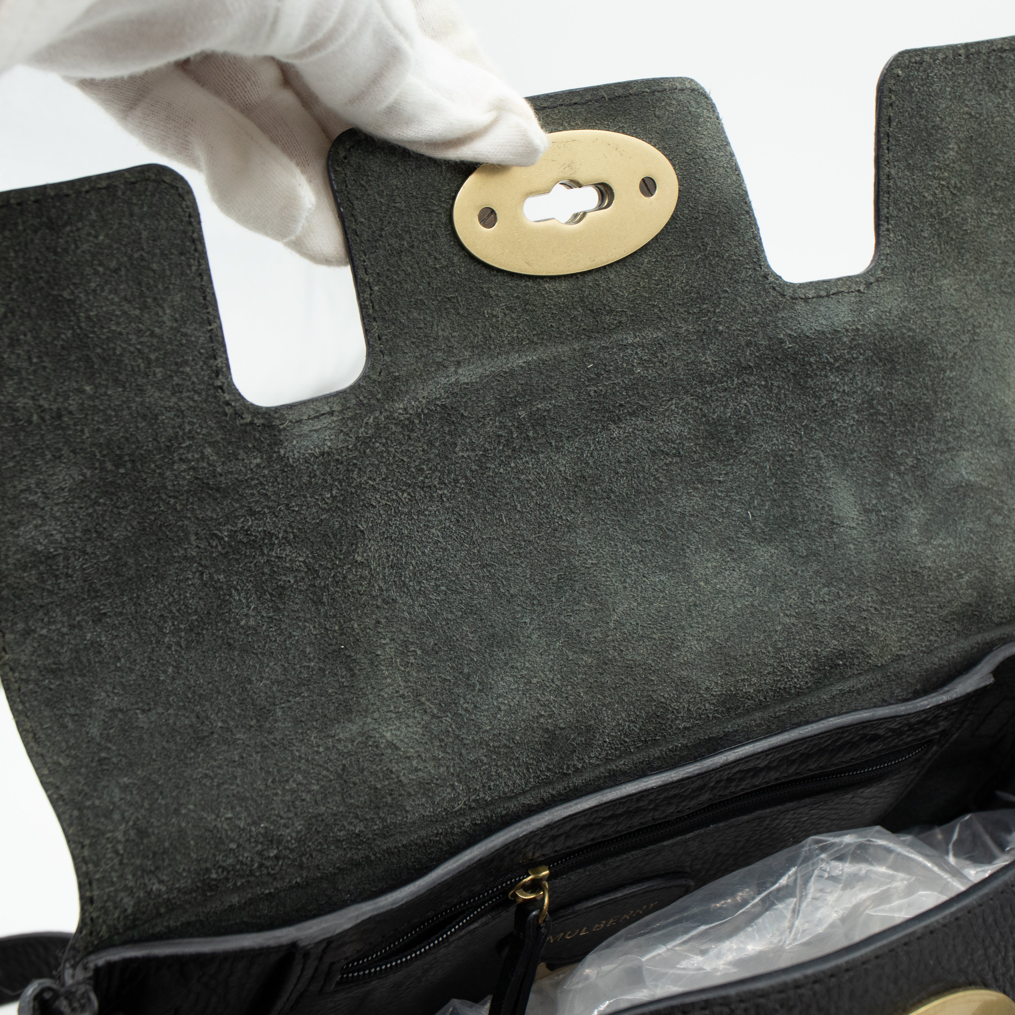 Small Bayswater Satchel Black Leather