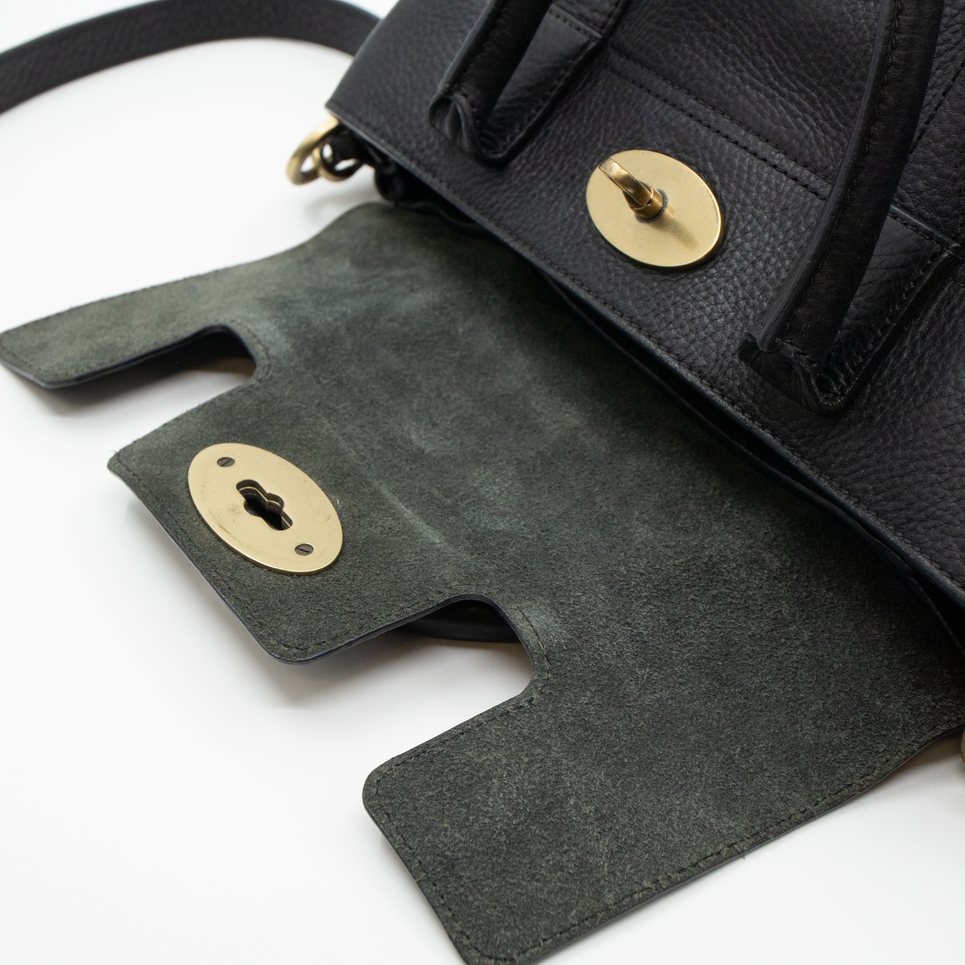 Small Bayswater Satchel Black Leather