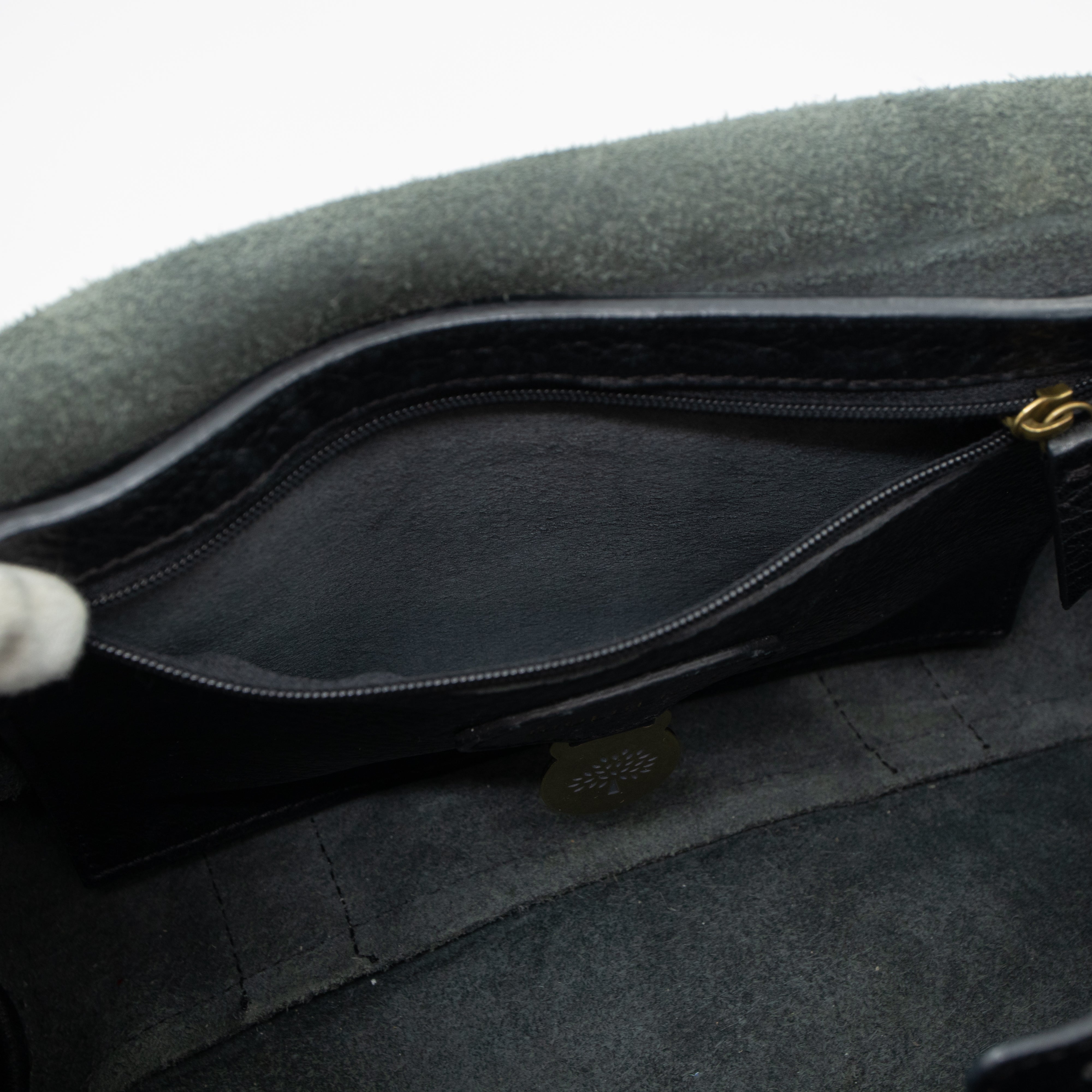 Small Bayswater Satchel Black Leather