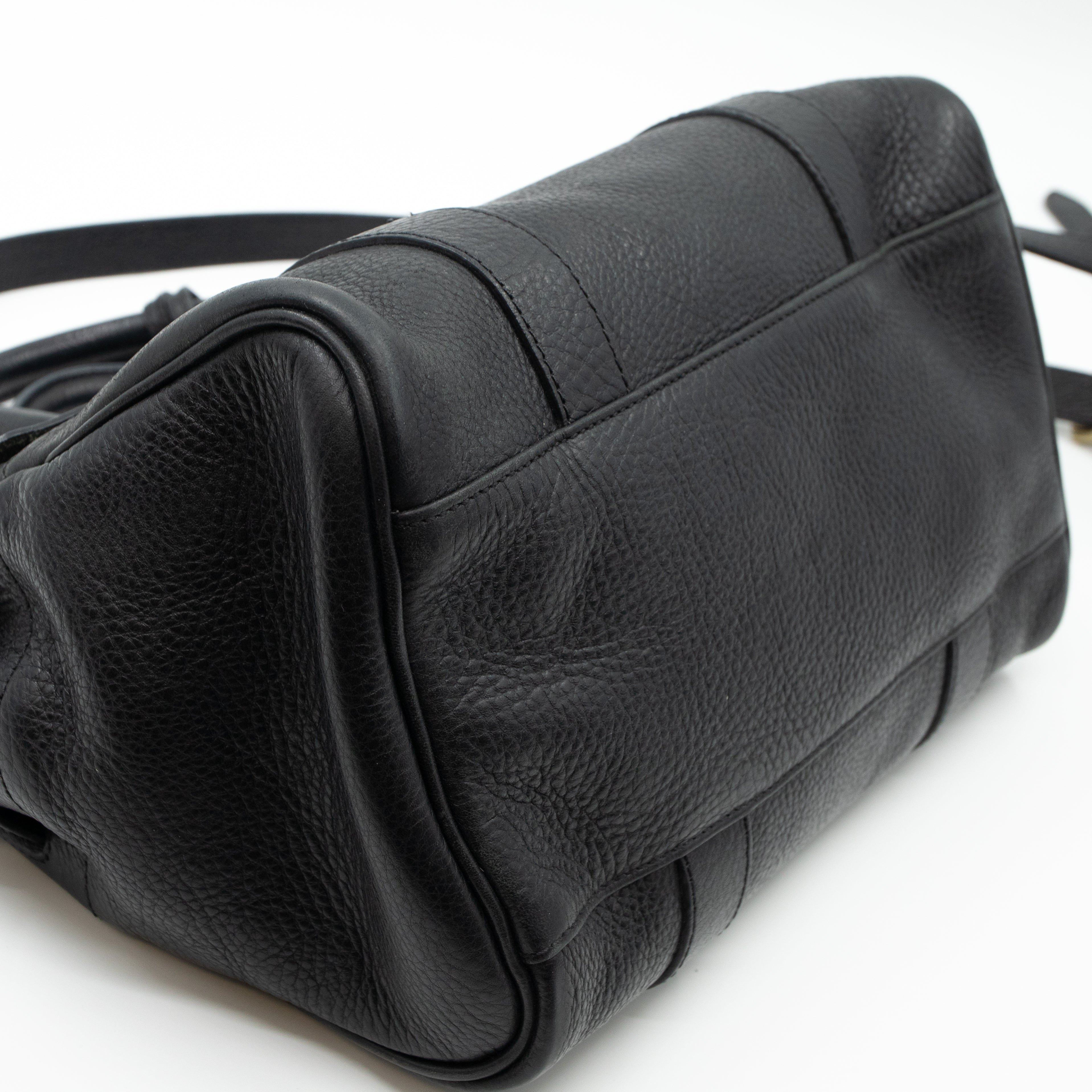 Small Bayswater Satchel Black Leather