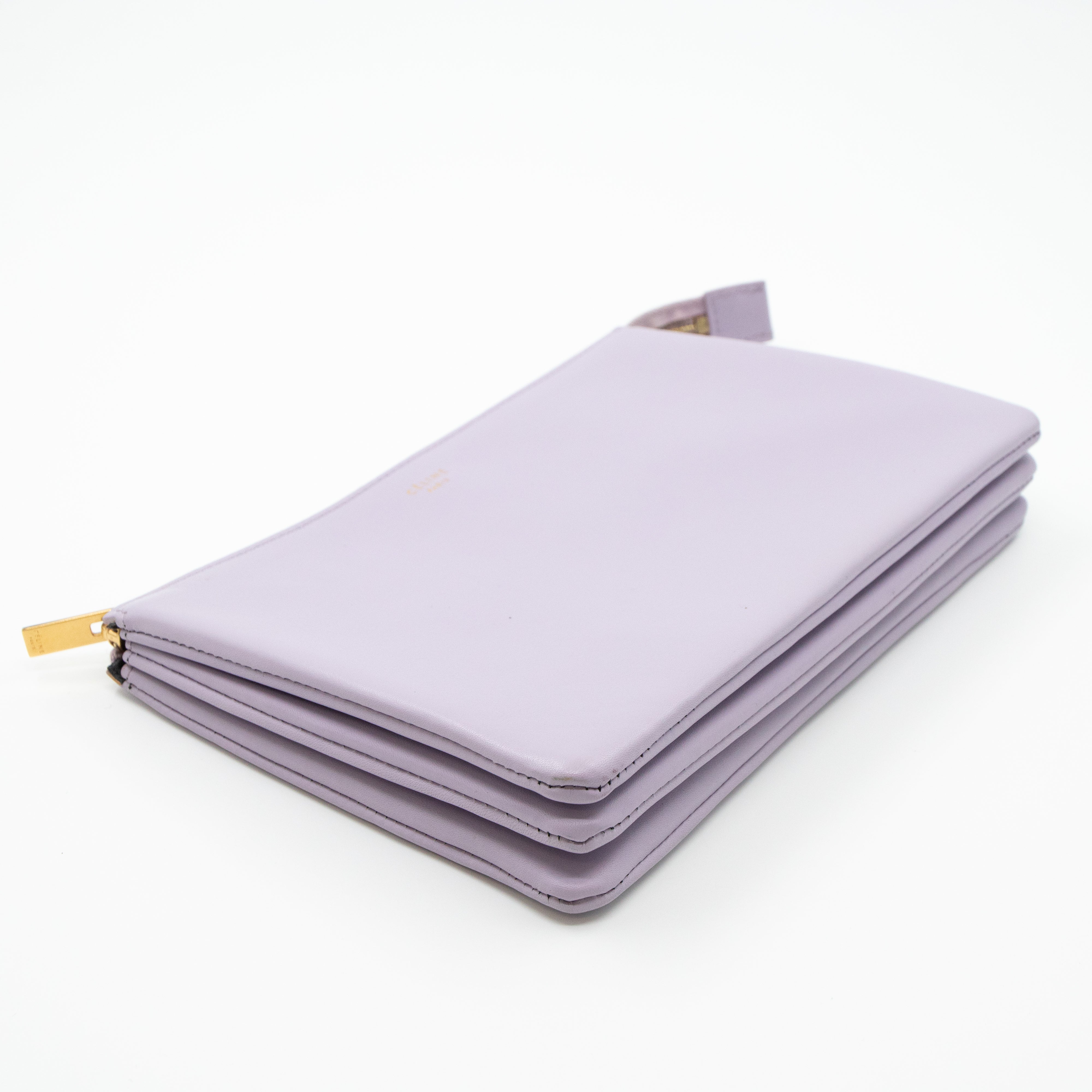 Trio Cosmetic Pouch Lavender Leather