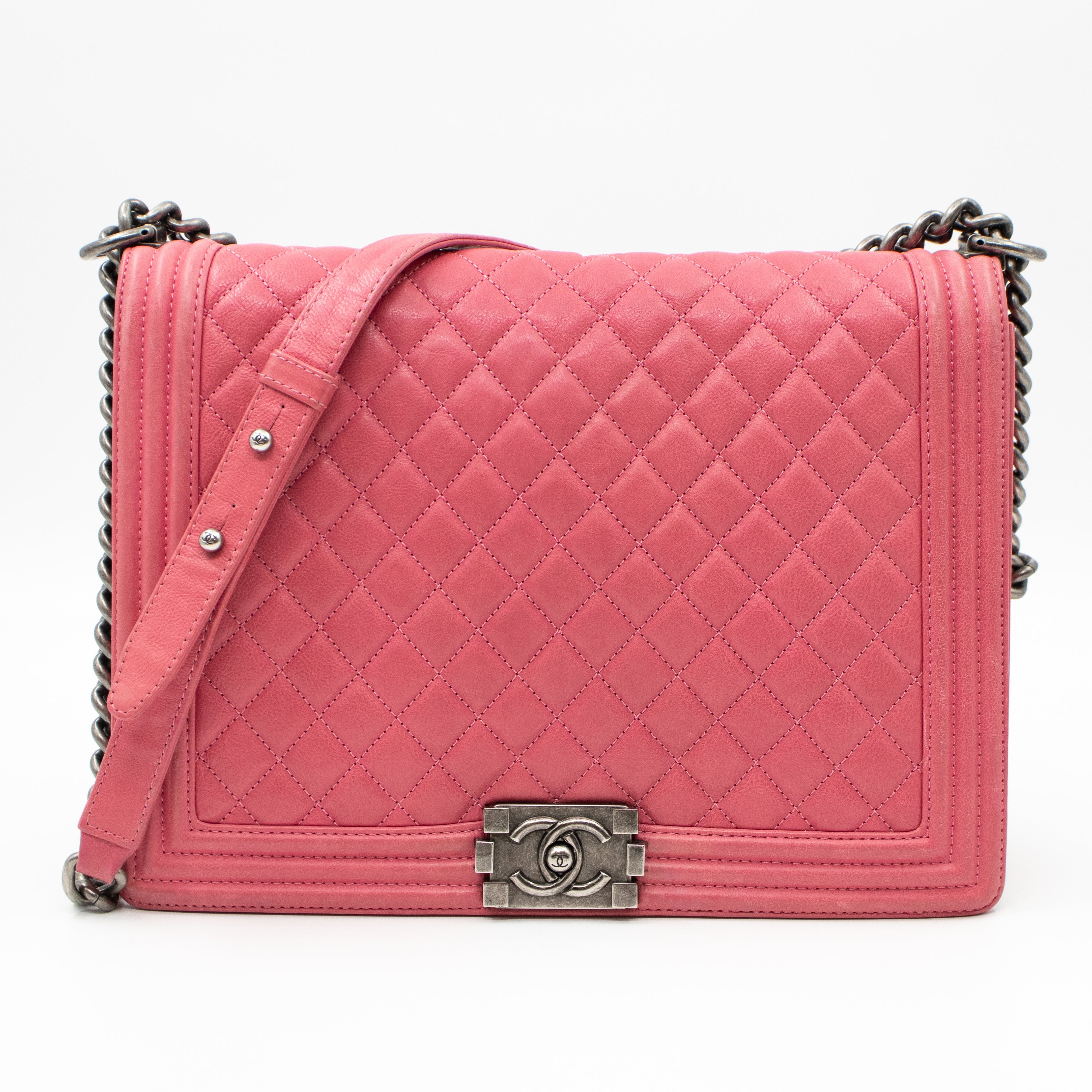 Chanel Pink Large Boy Lambskin Leather Flap Bag ref.528370 - Joli Closet