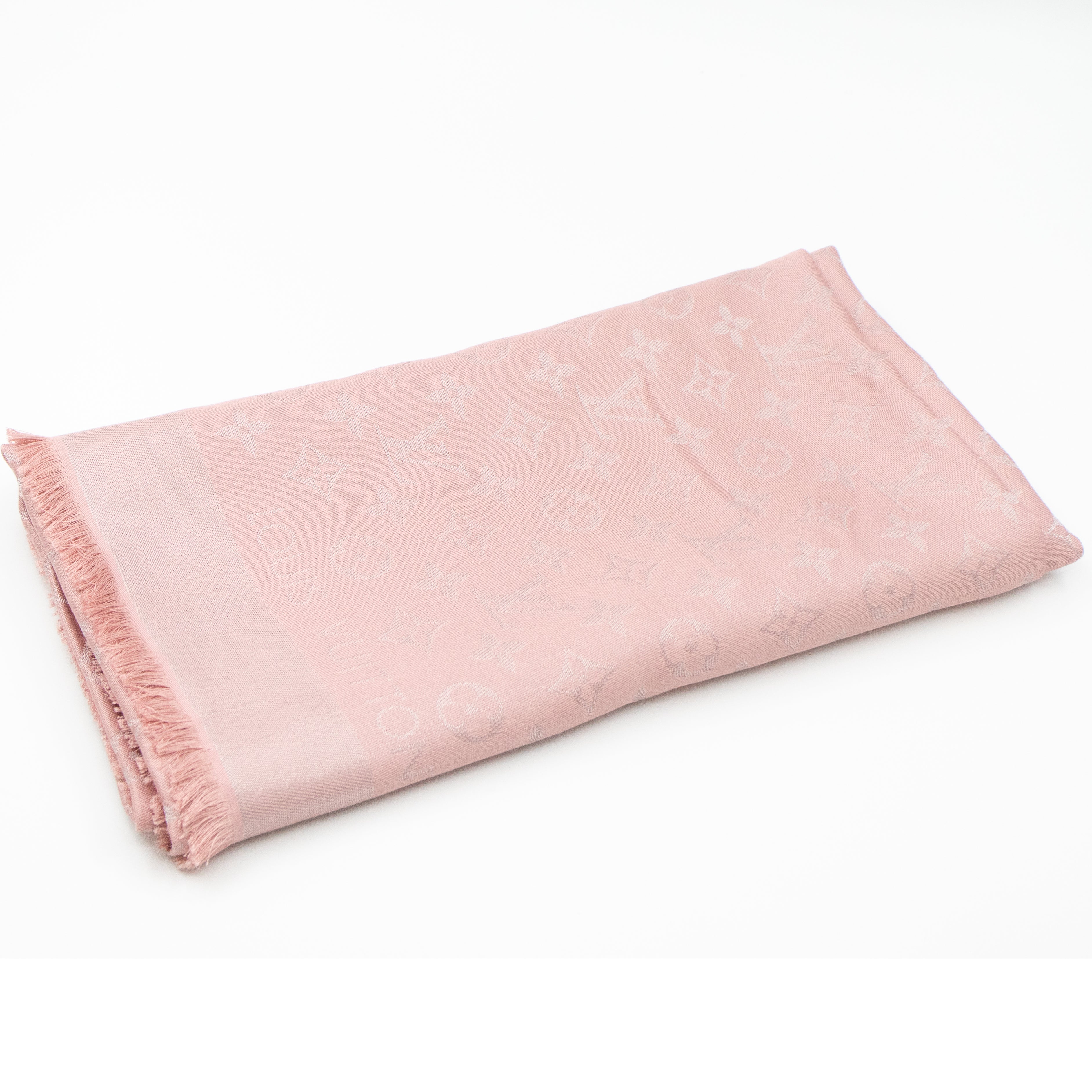 Monogram Shine Shawl Rose Velours