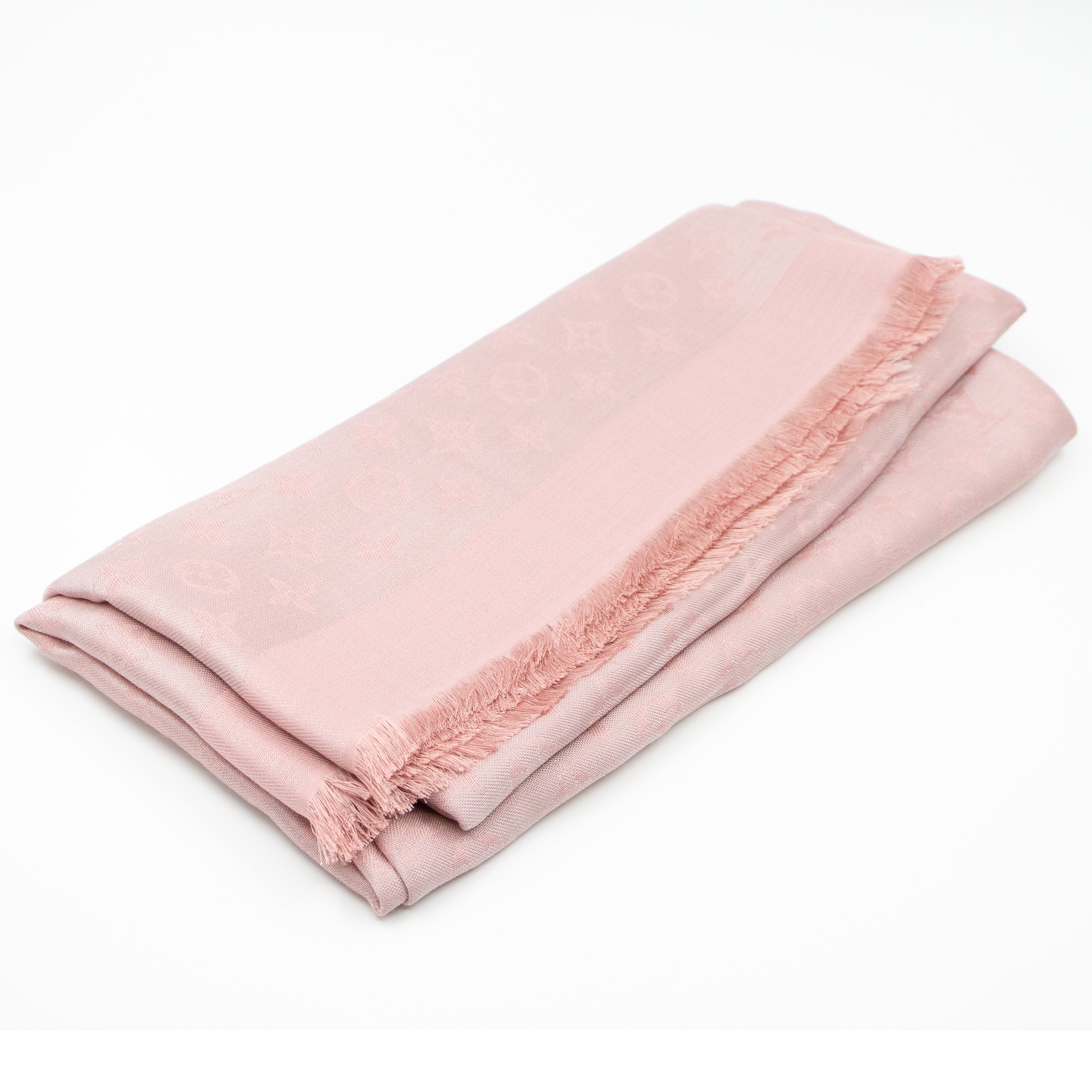 Monogram Shine Shawl Rose Velours