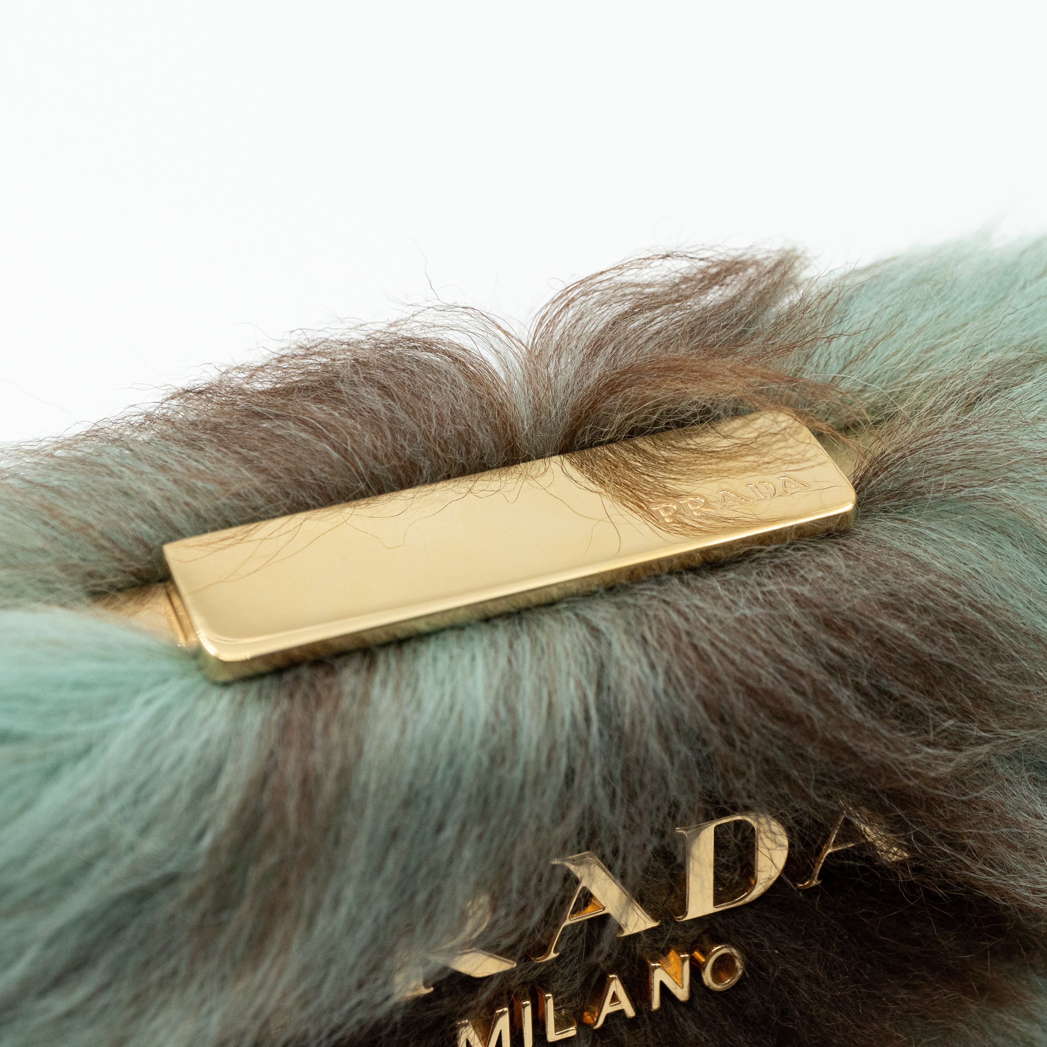 Light Frame Crossbody Bag Blue Fur
