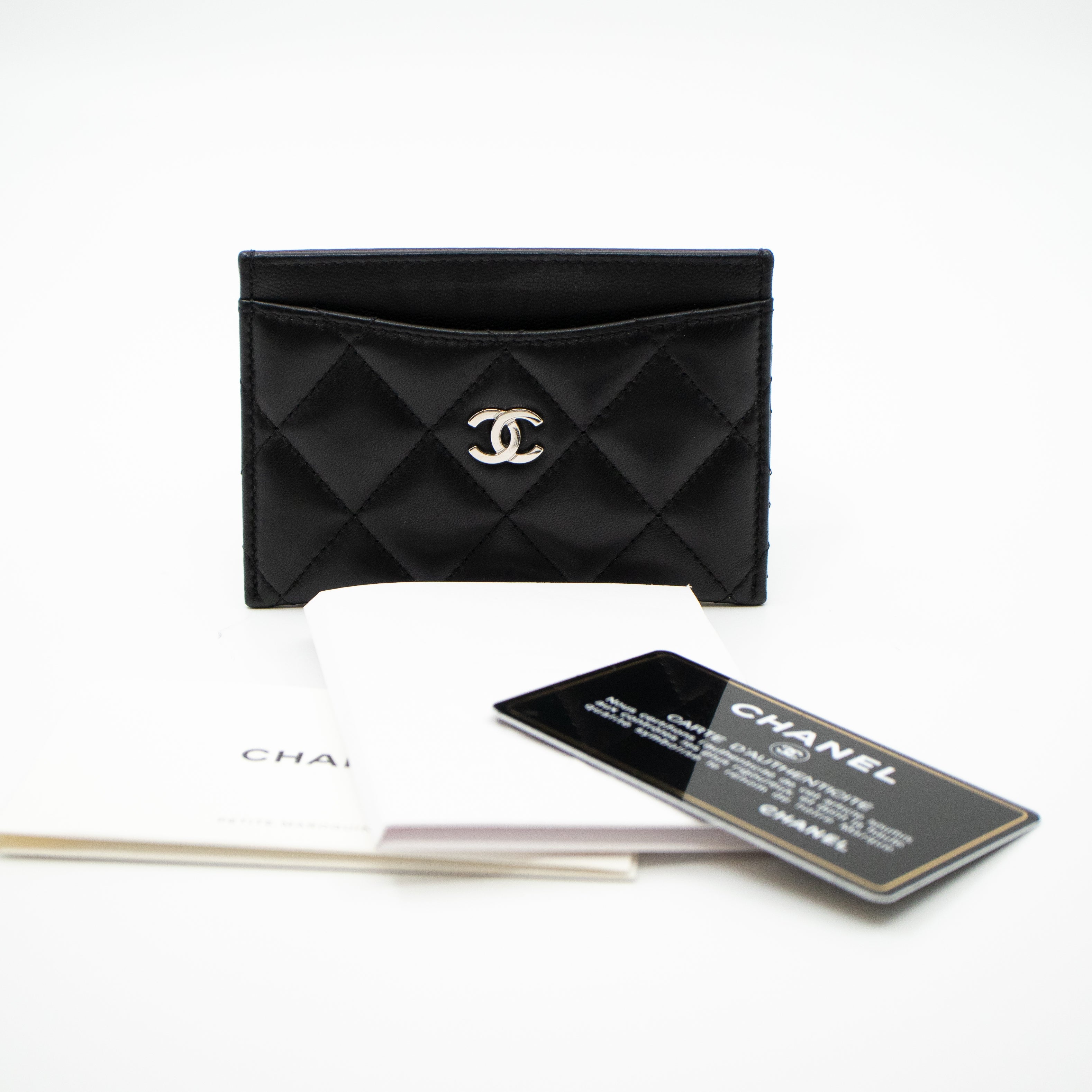 Chanel Classic Card Holder Black Leather – Queen Station