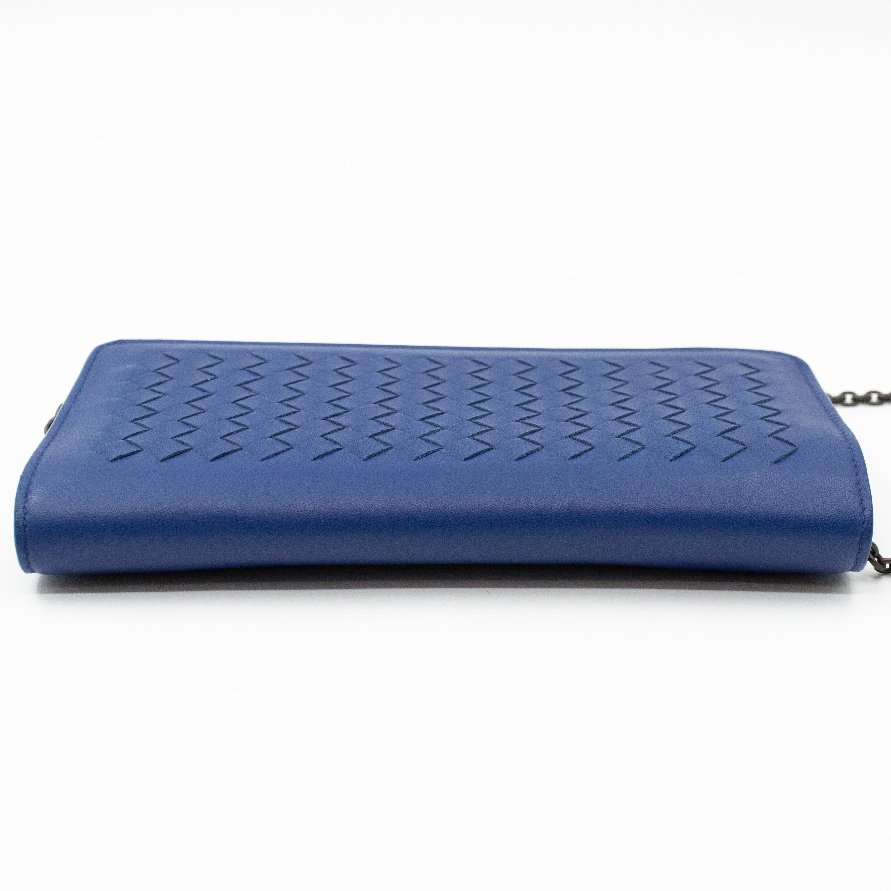 Wallet On Chain Blue Leather