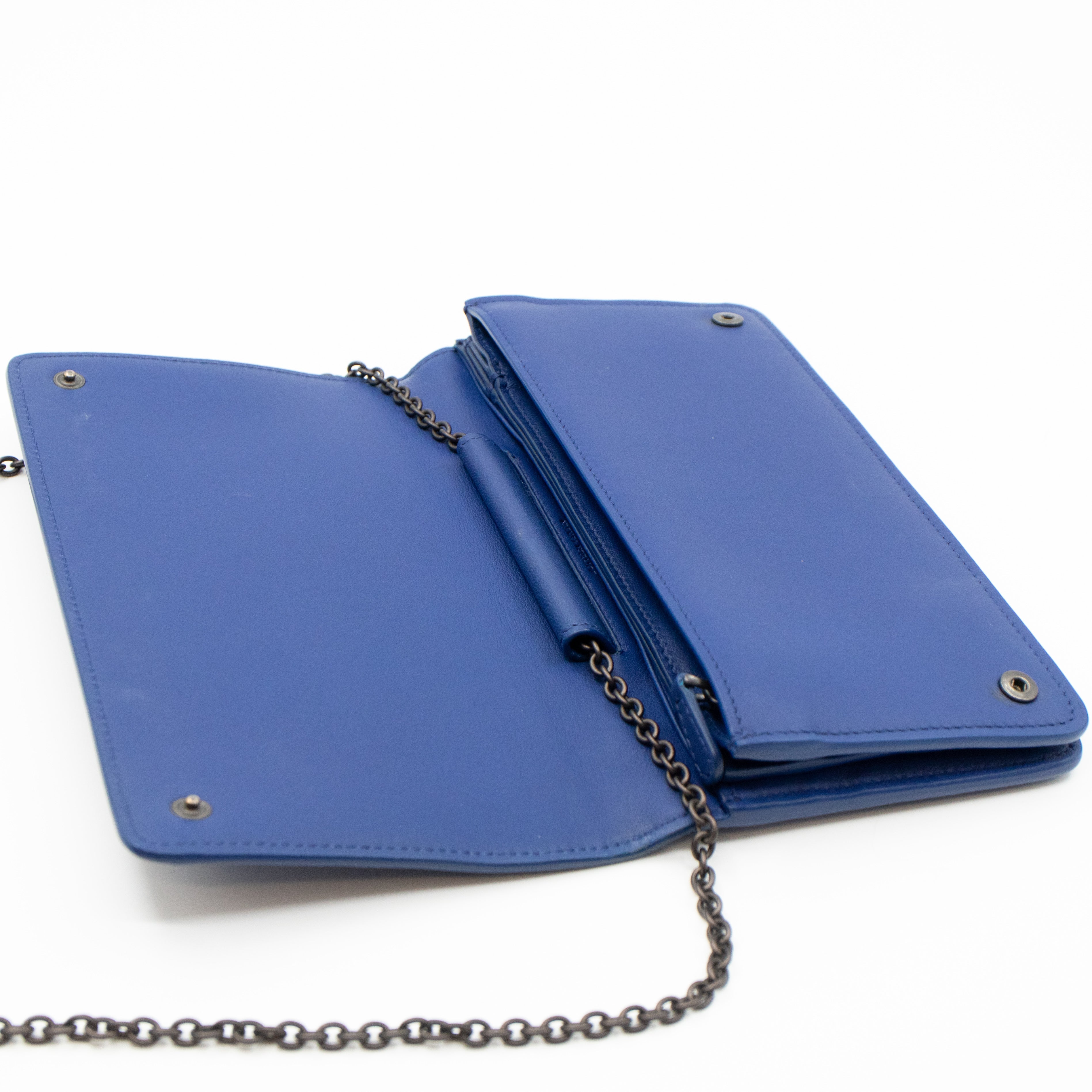 Wallet On Chain Blue Leather