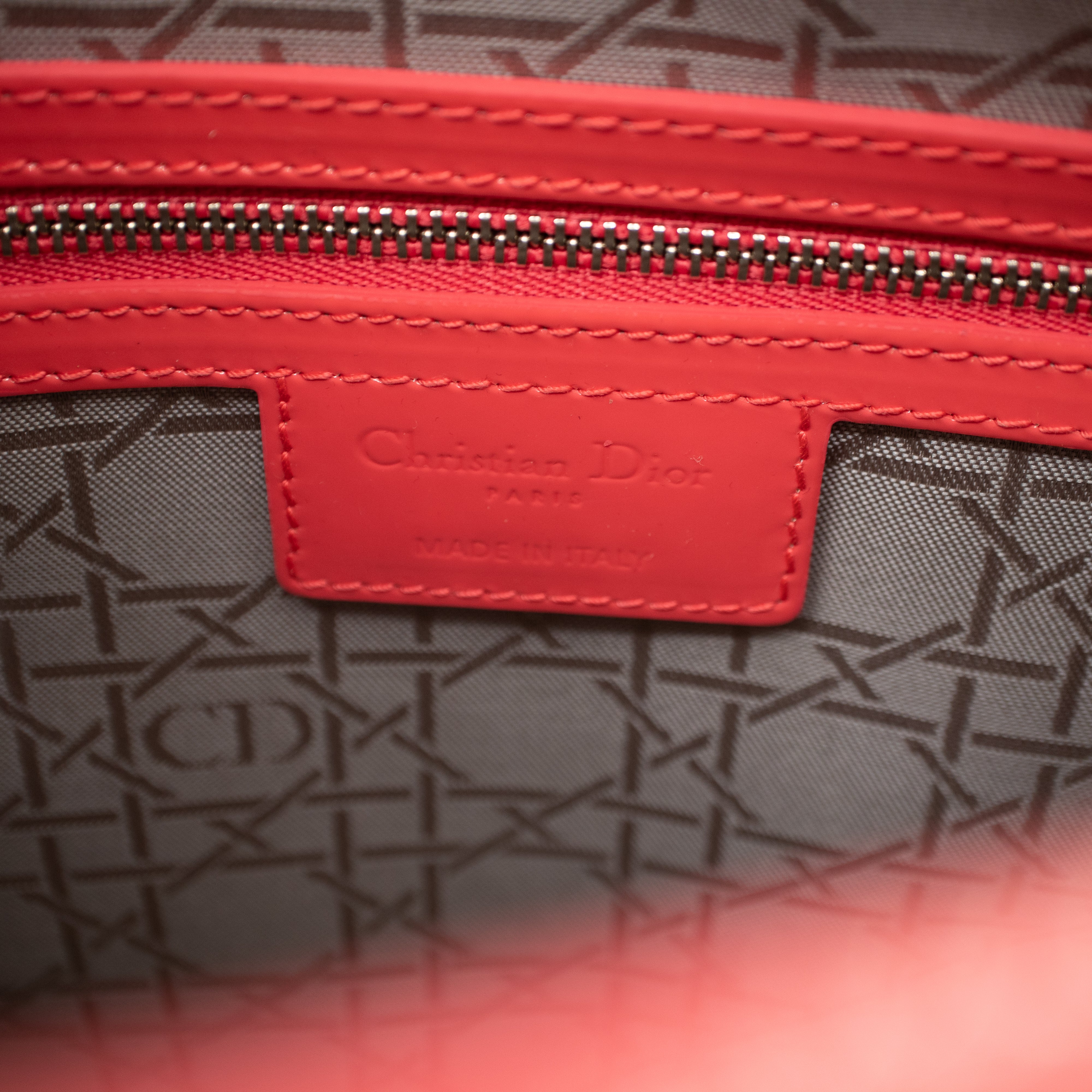 Lady Dior Large Papaya Patent Leather