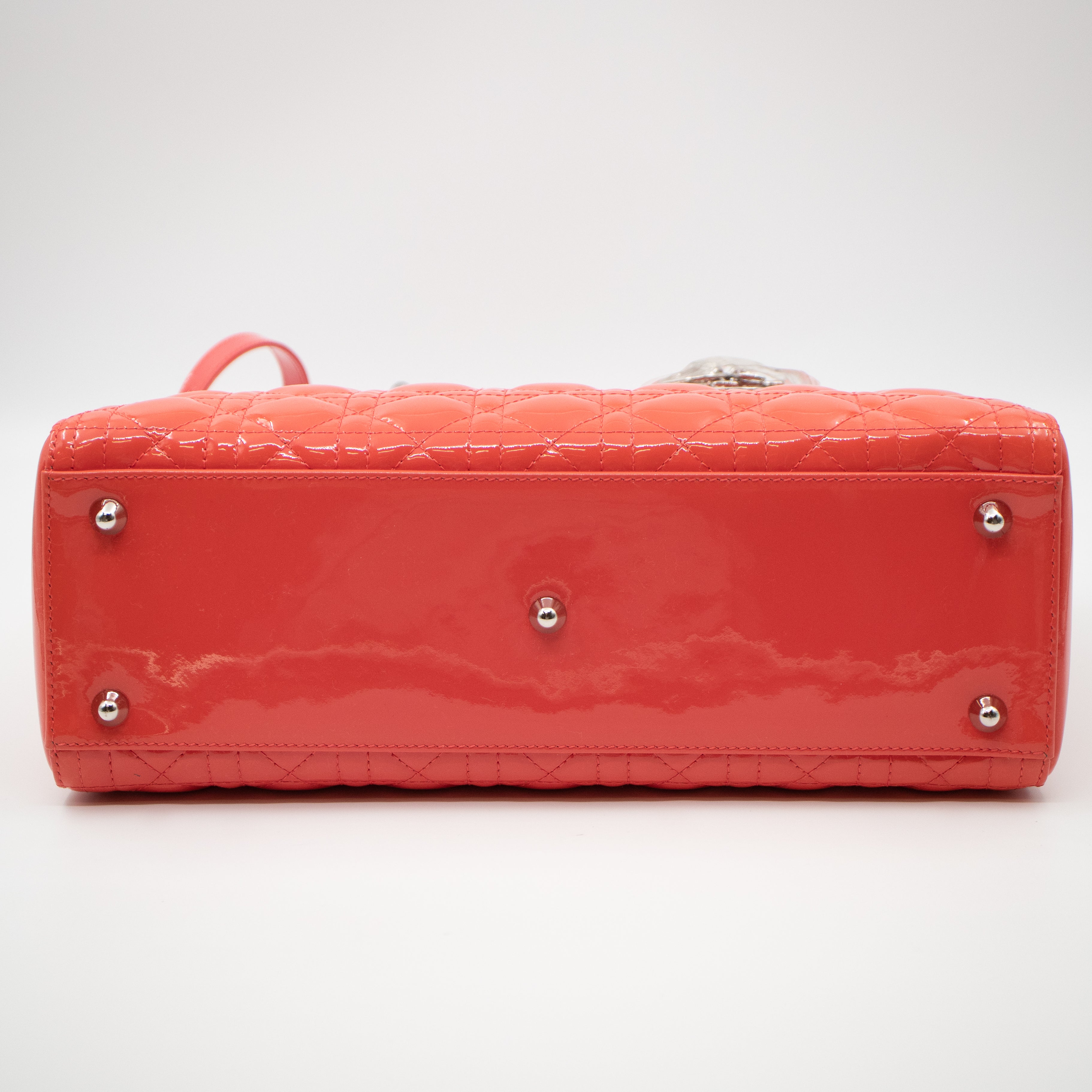 Lady Dior Large Papaya Patent Leather