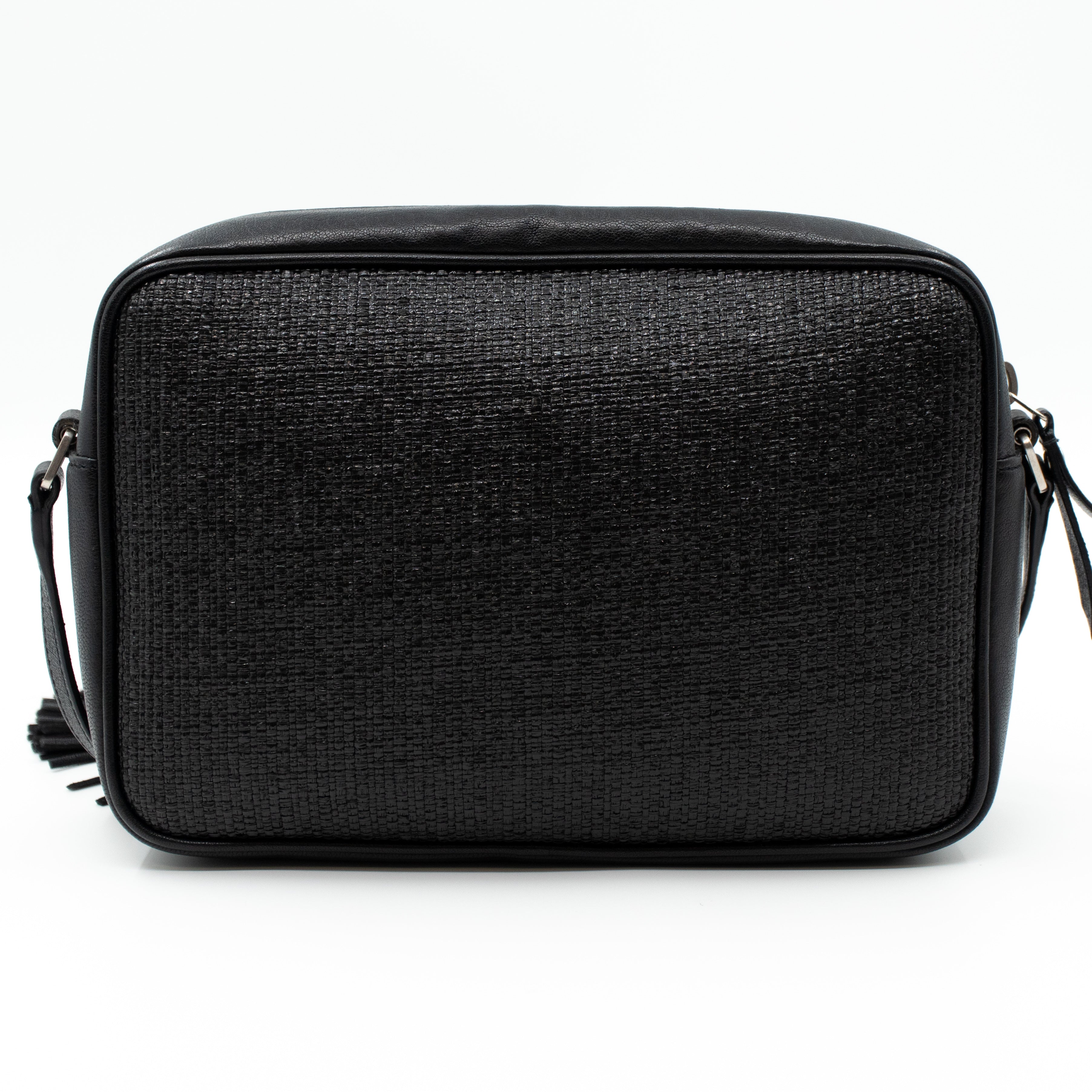 Lou Camera Bag Raffia Black