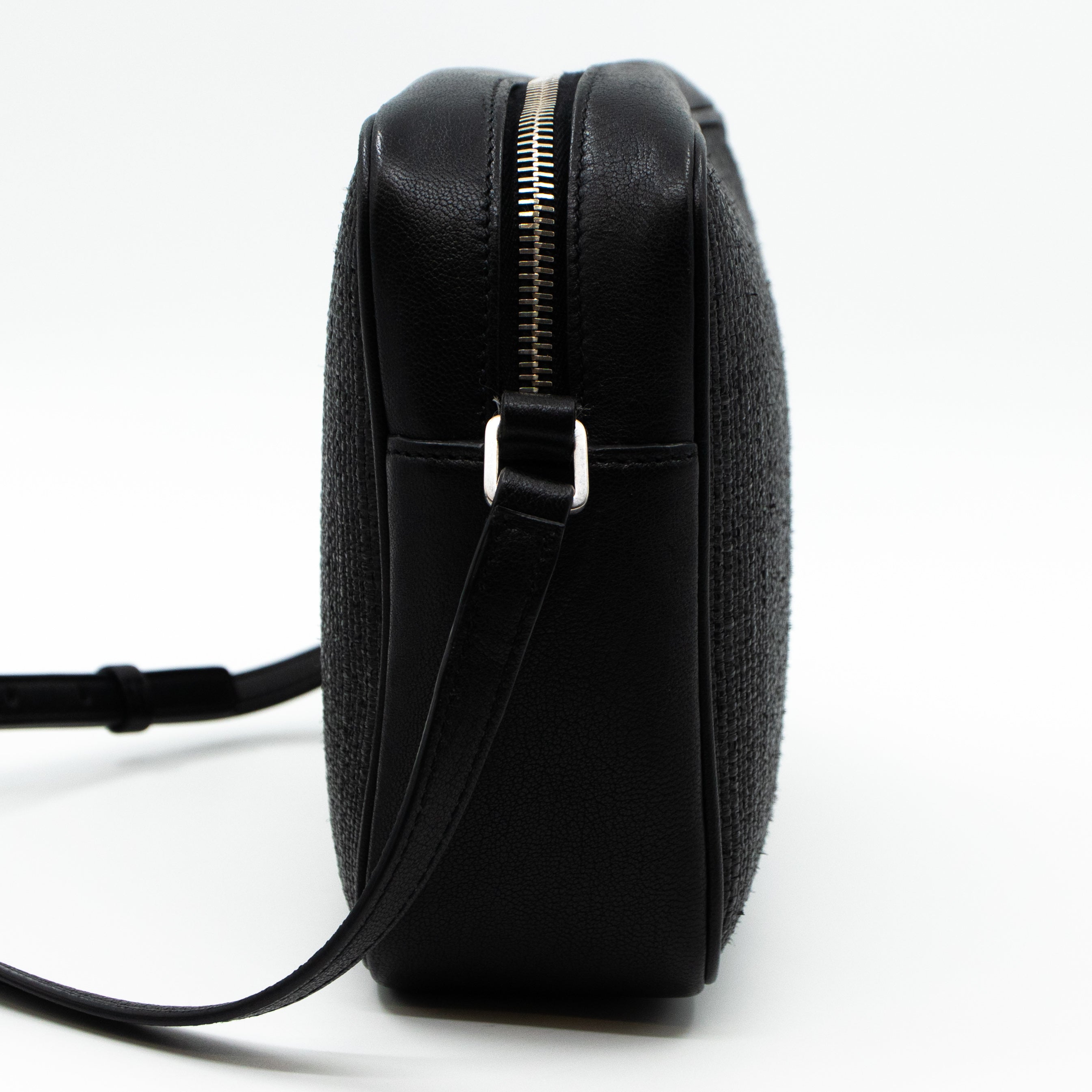 Lou Camera Bag Raffia Black