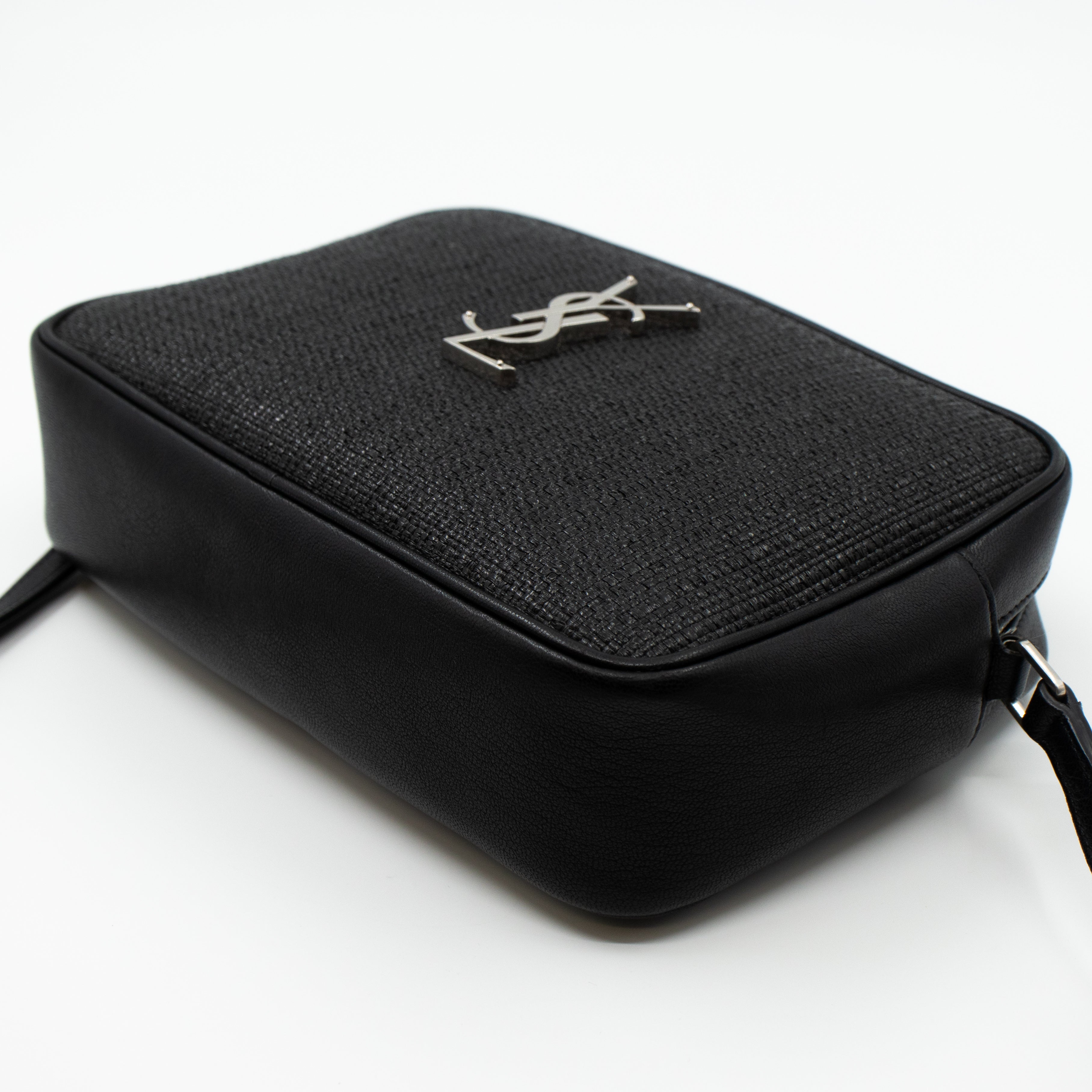 Lou Camera Bag Raffia Black