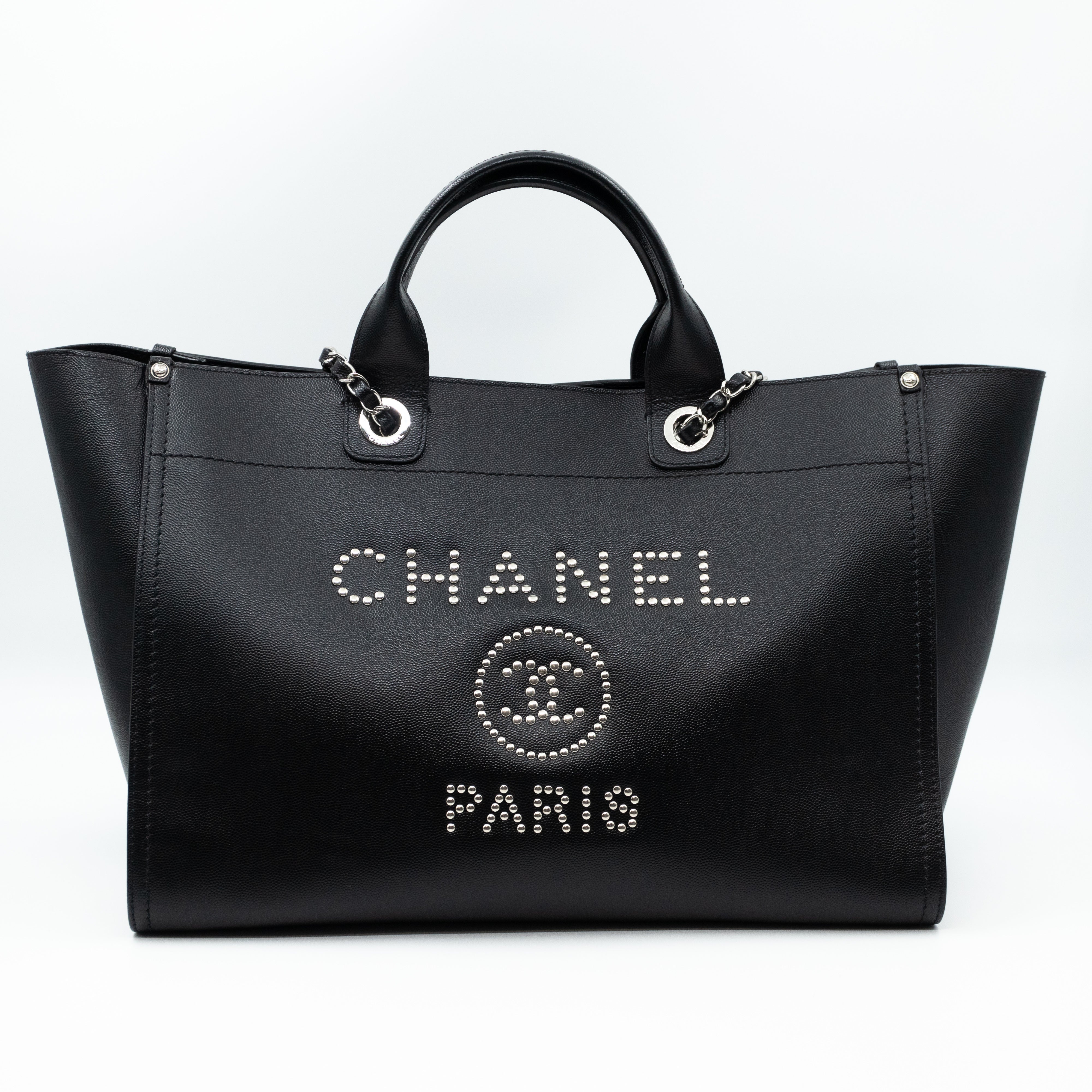 Deauville Medium Black Caviar Silver