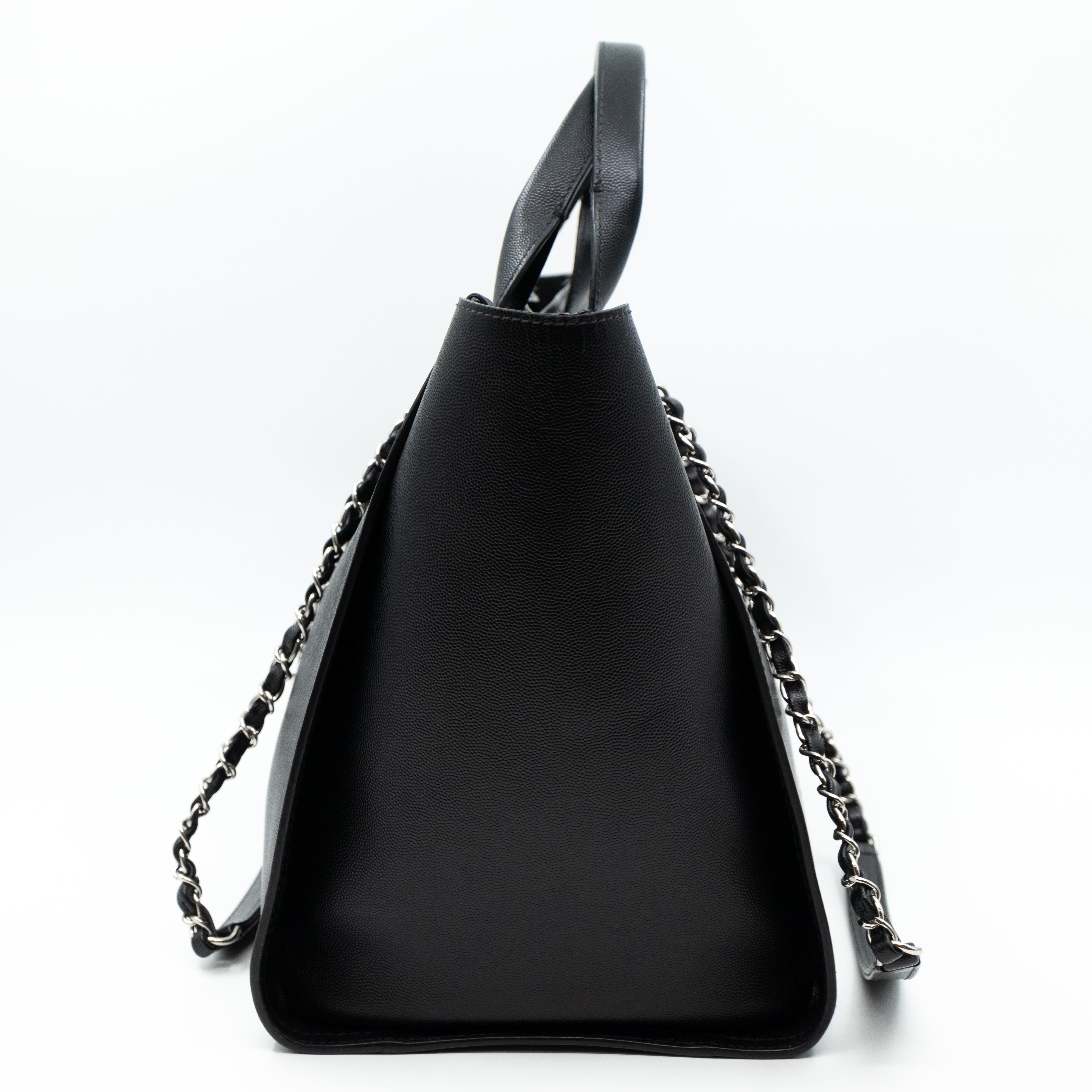 Deauville Medium Black Caviar Silver