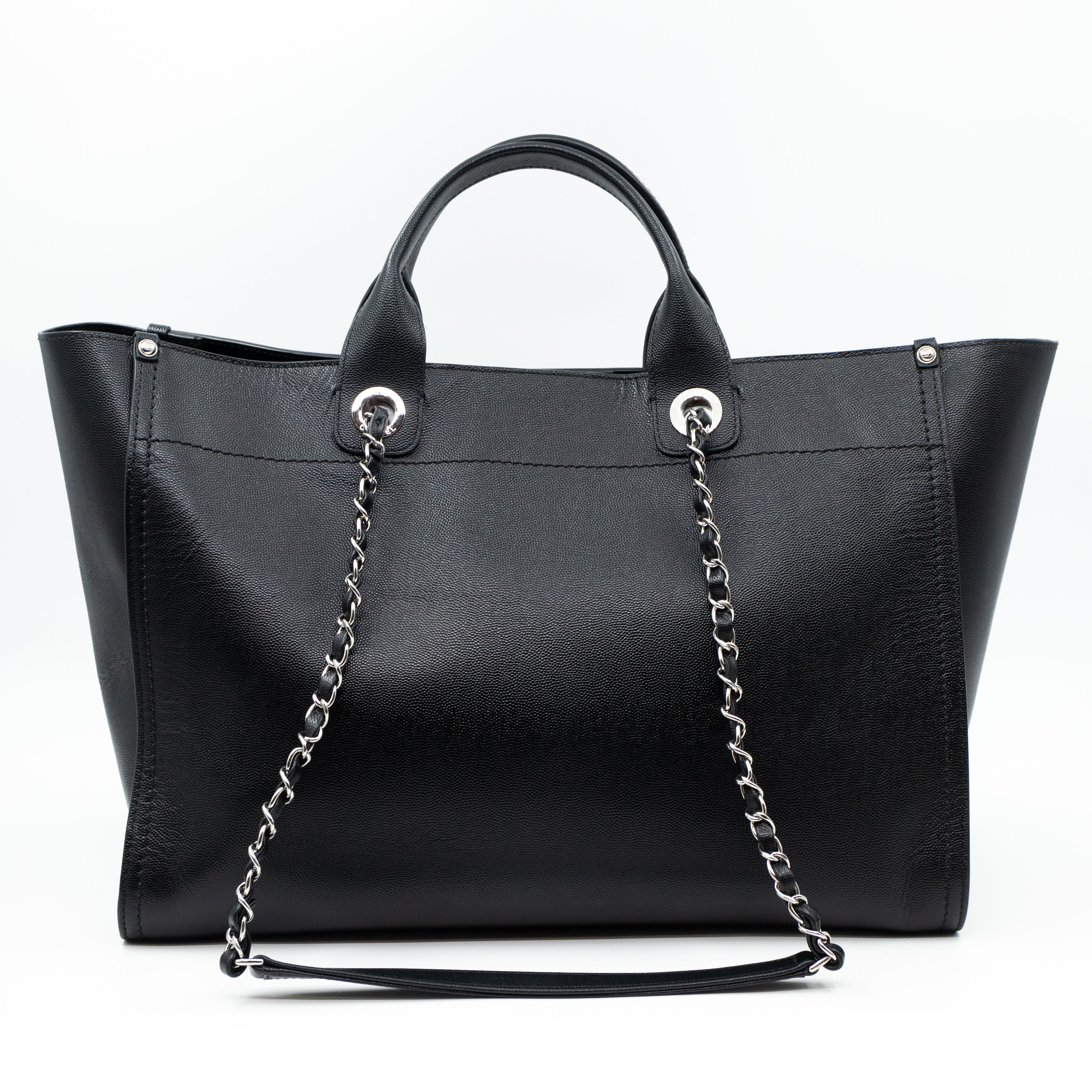 Deauville Medium Black Caviar Silver