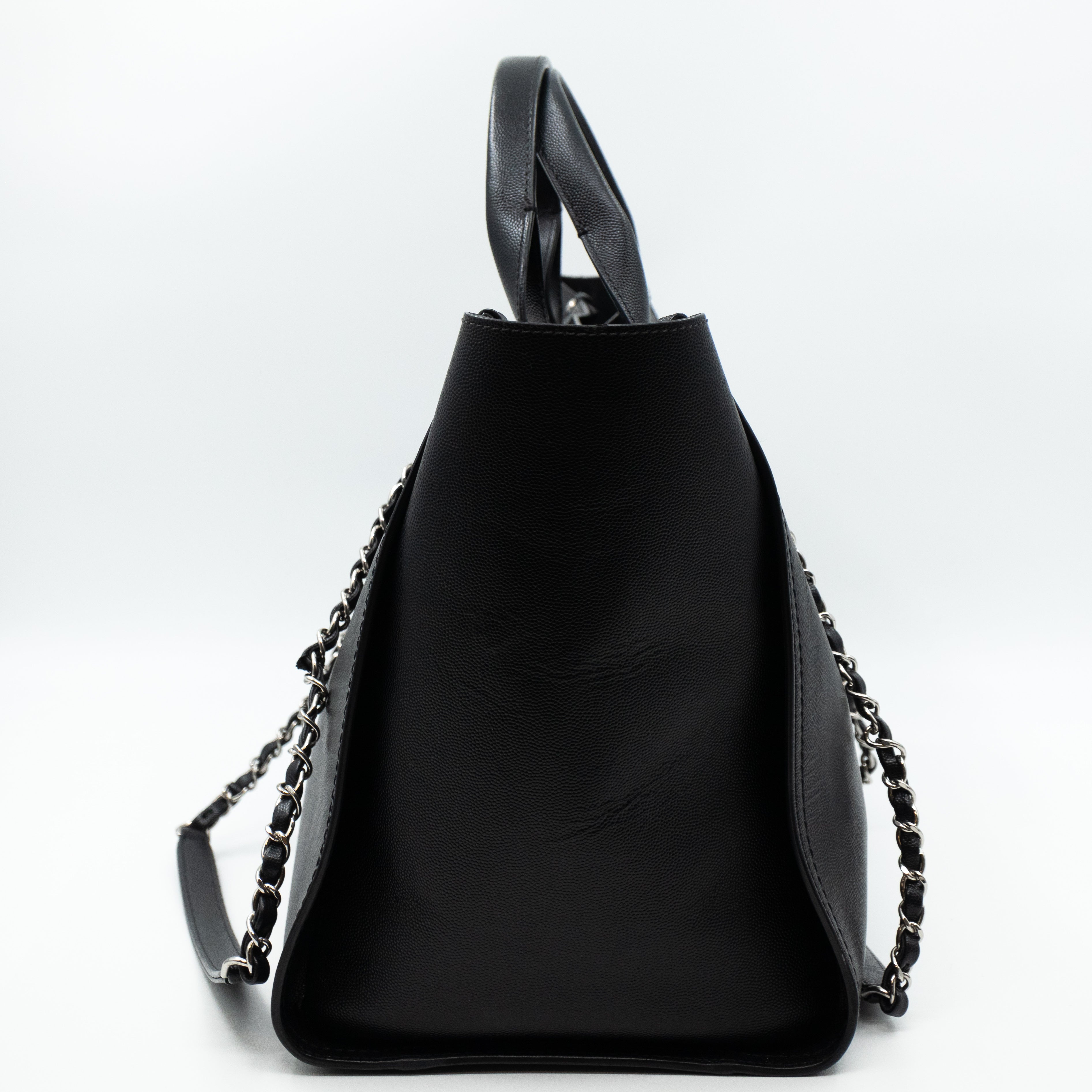 Deauville Medium Black Caviar Silver