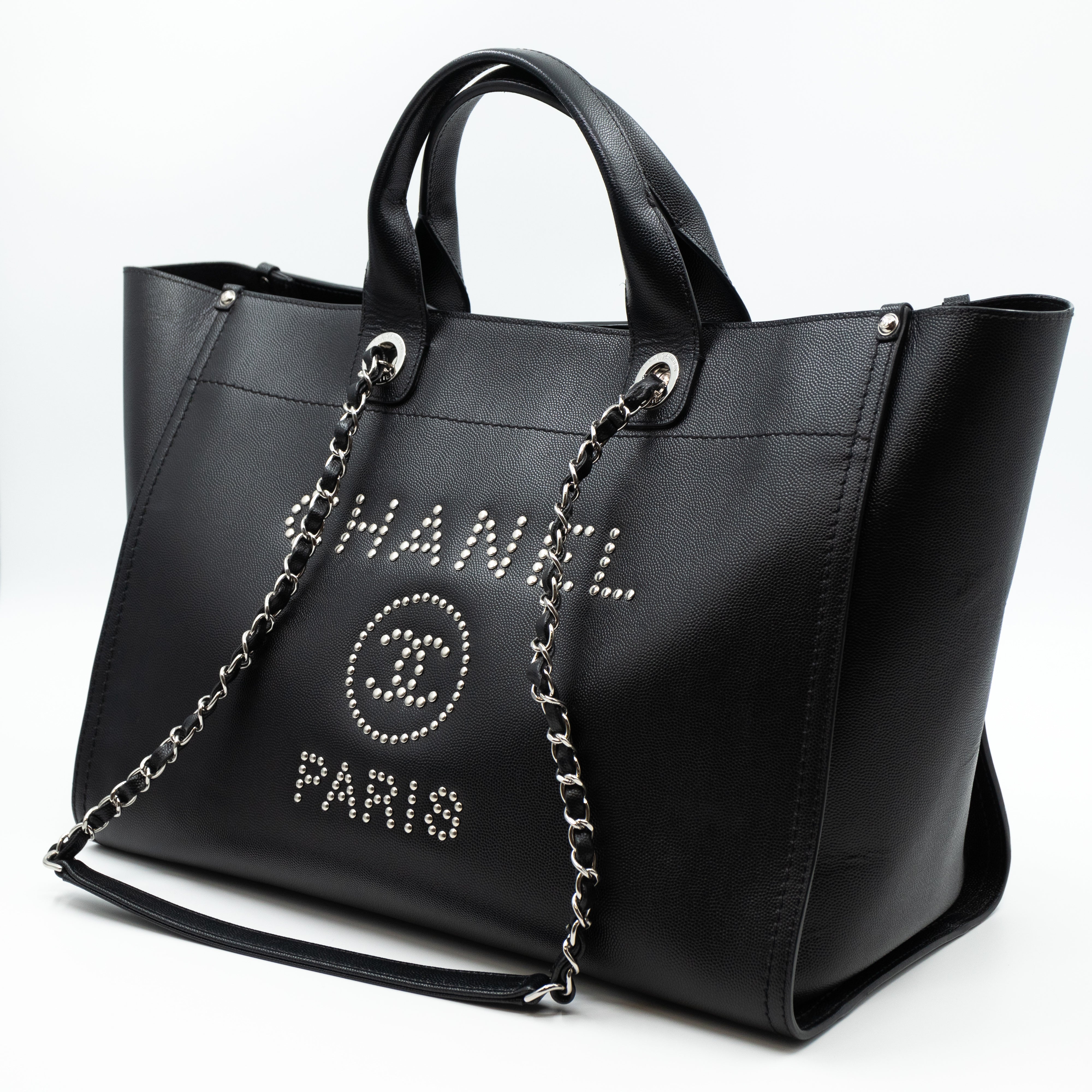 Deauville Medium Black Caviar Silver