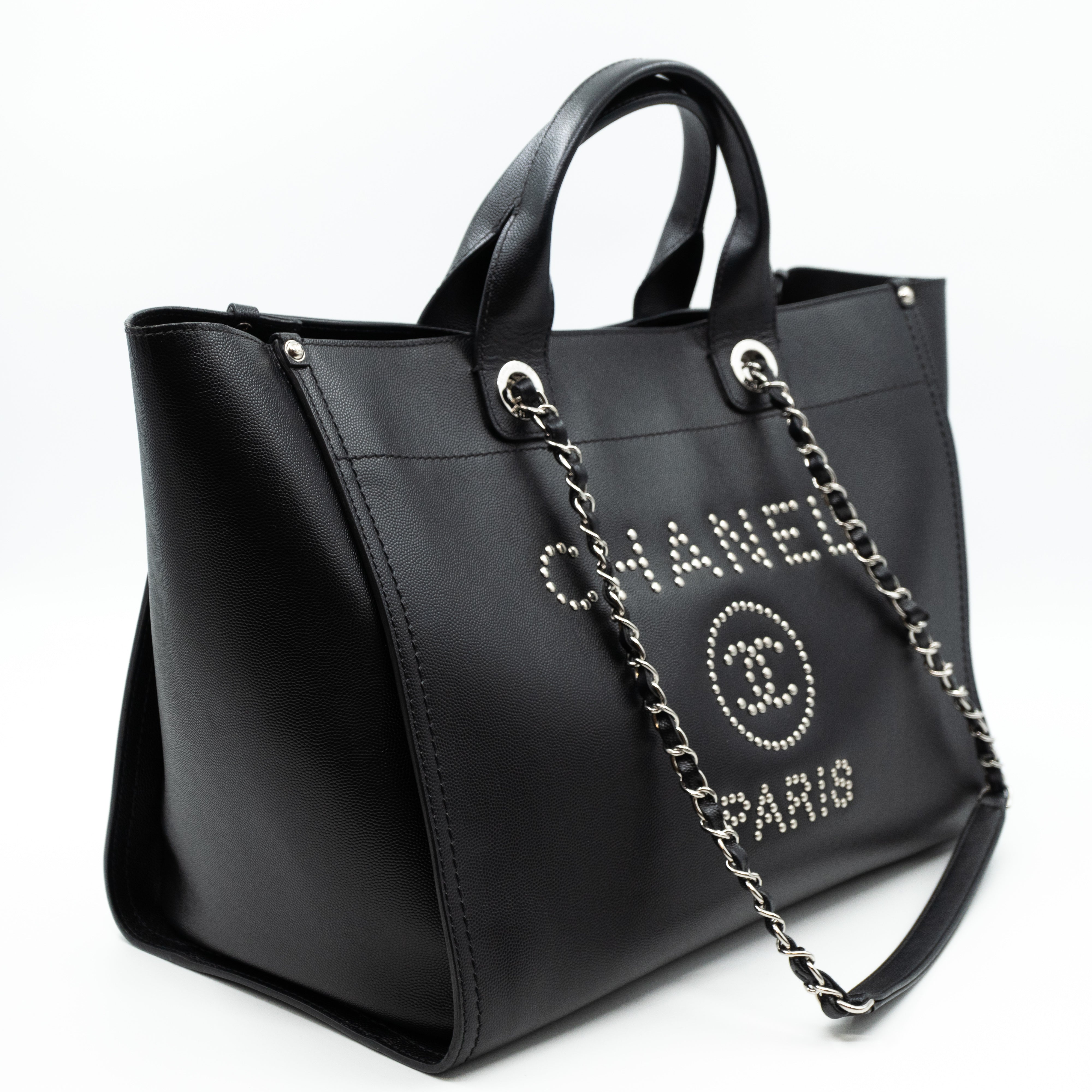 Deauville Medium Black Caviar Silver