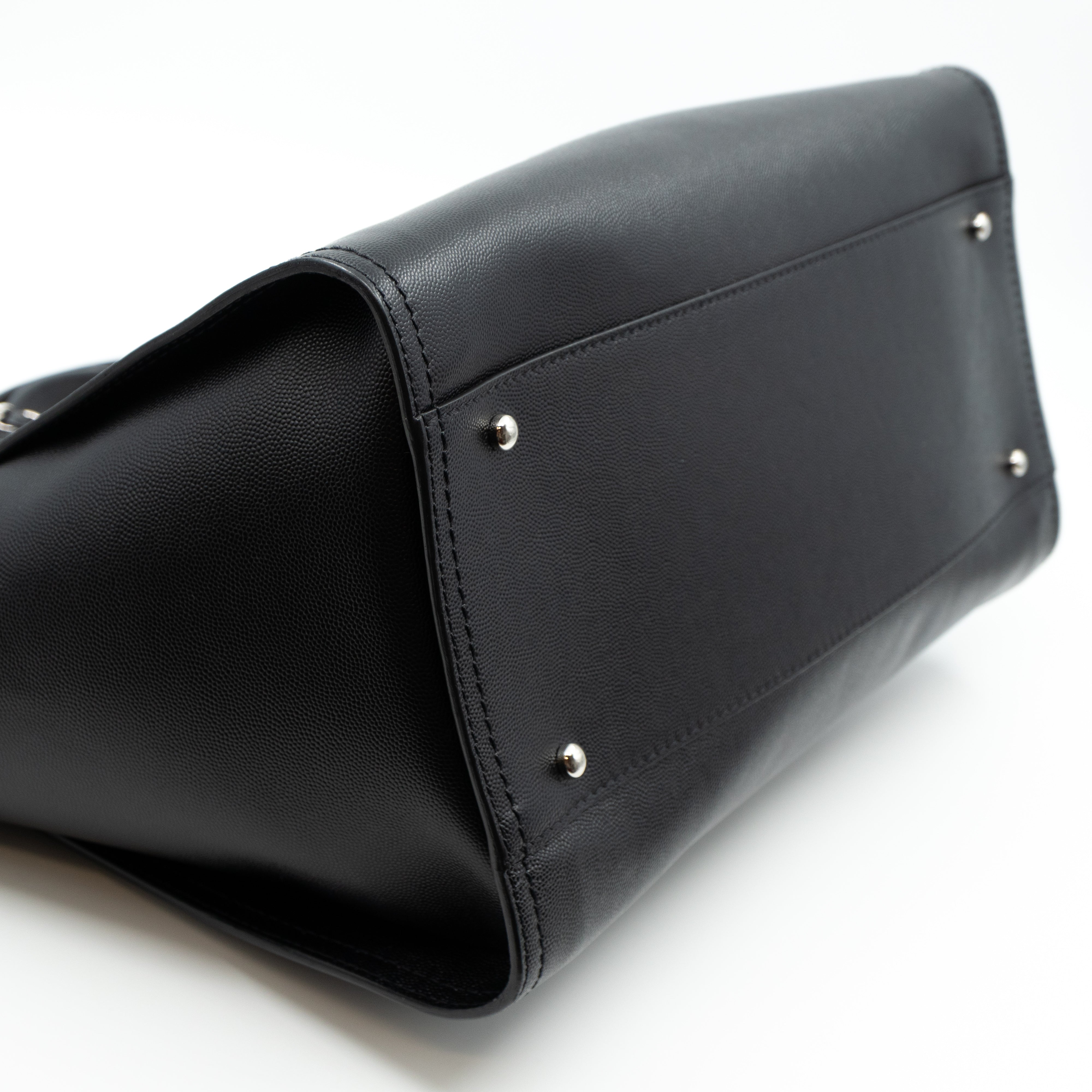 Deauville Medium Black Caviar Silver