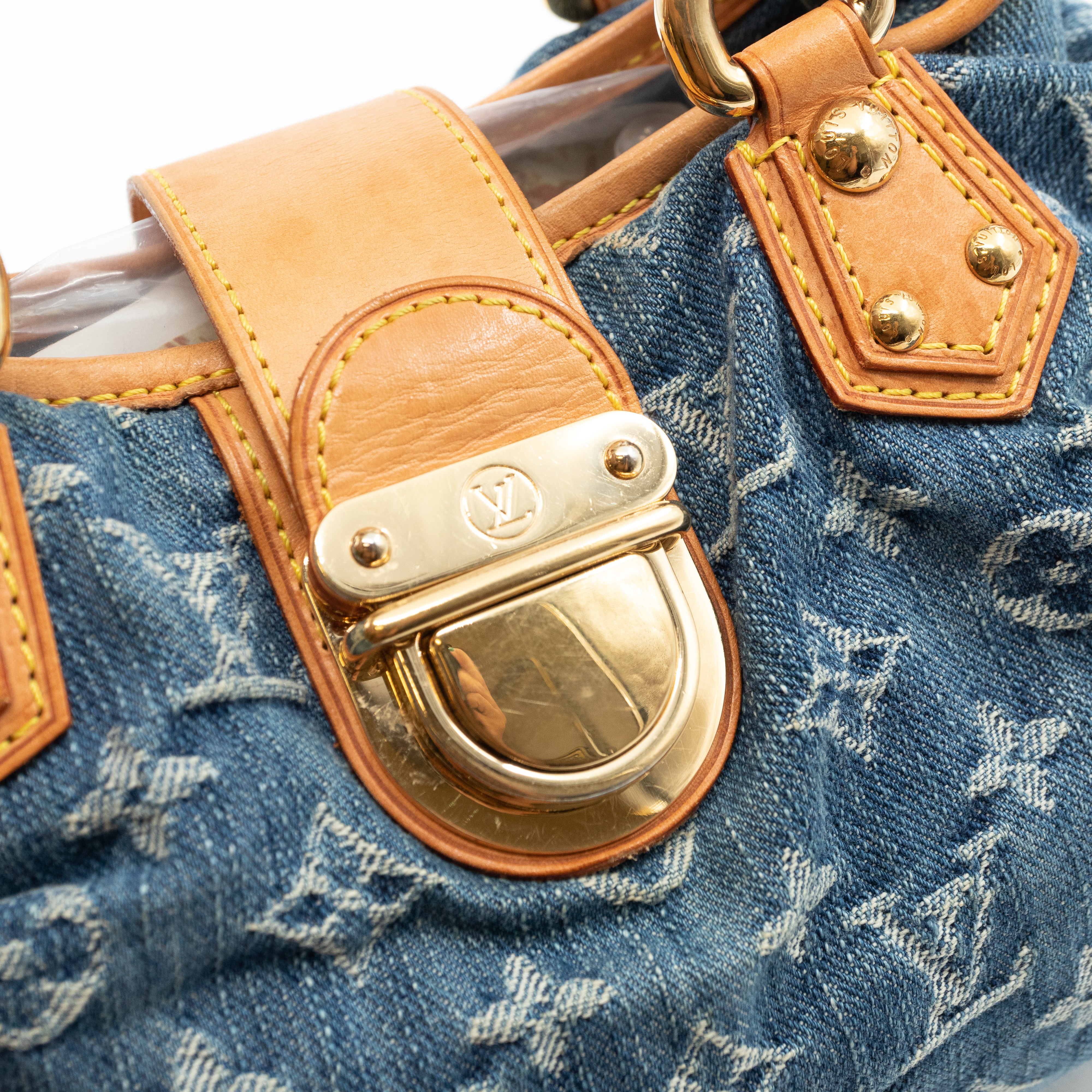 Pleaty Blue Denim Monogram