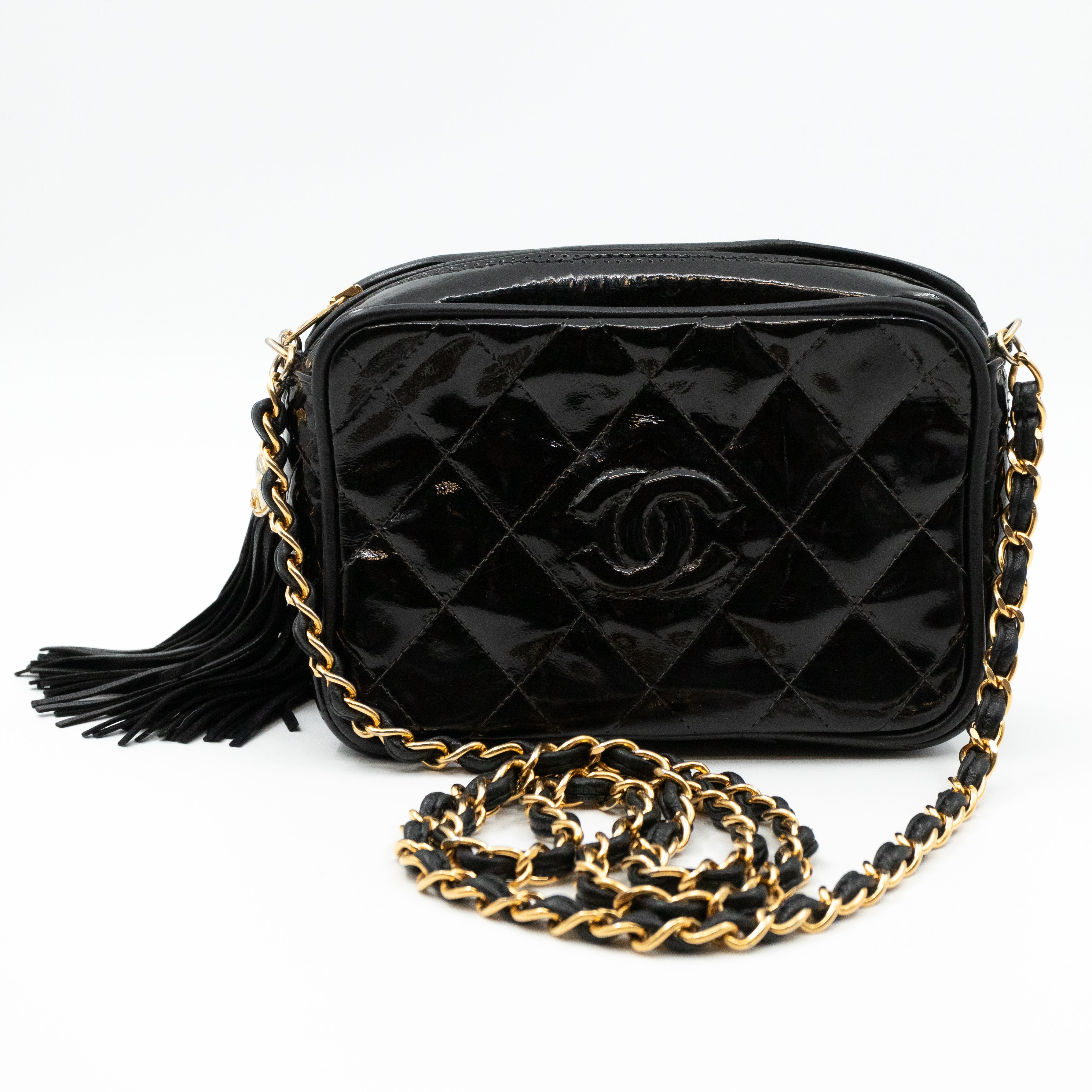 CC Camera Bag Black Patent Leather