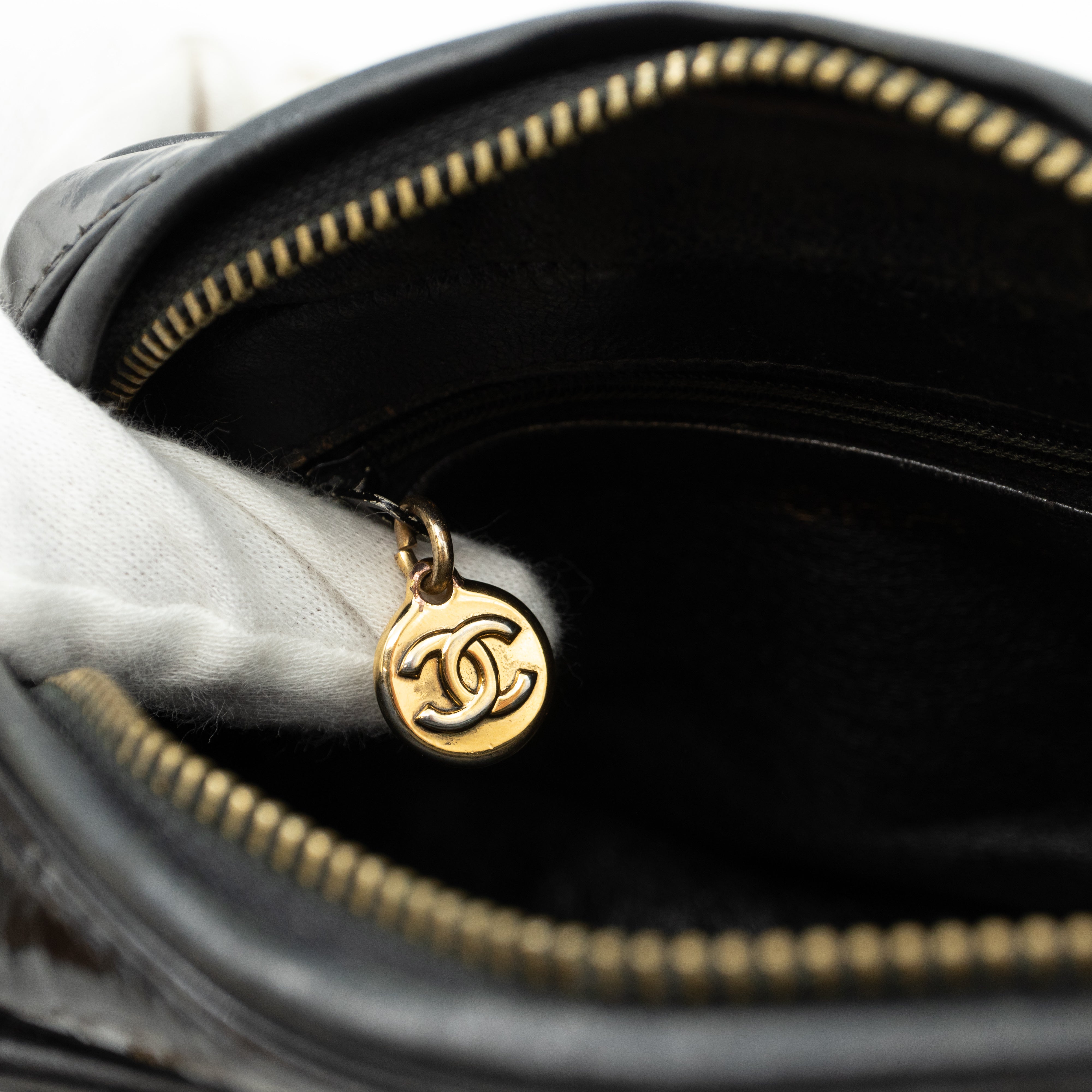CC Camera Bag Black Patent Leather