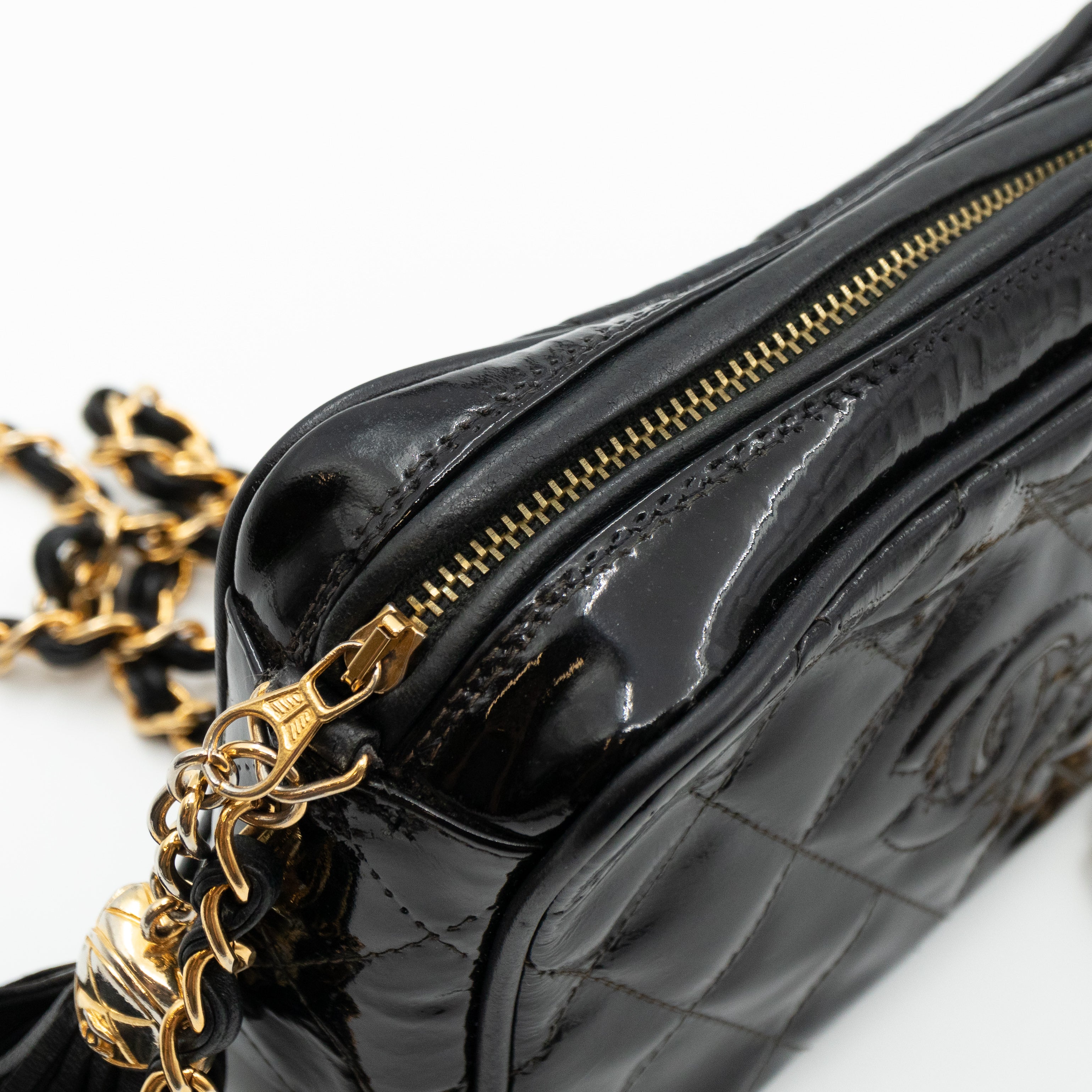 CC Camera Bag Black Patent Leather