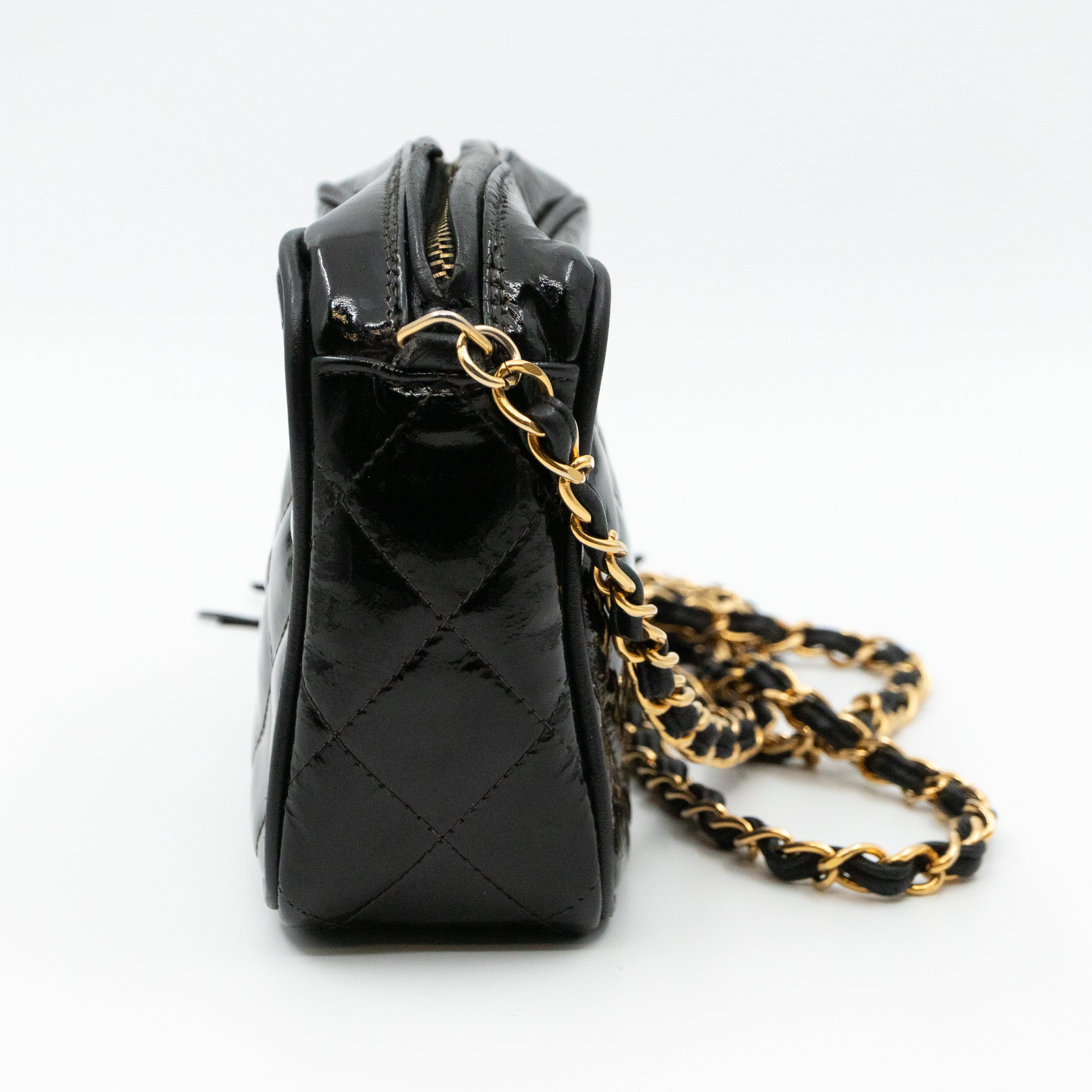 CC Camera Bag Black Patent Leather