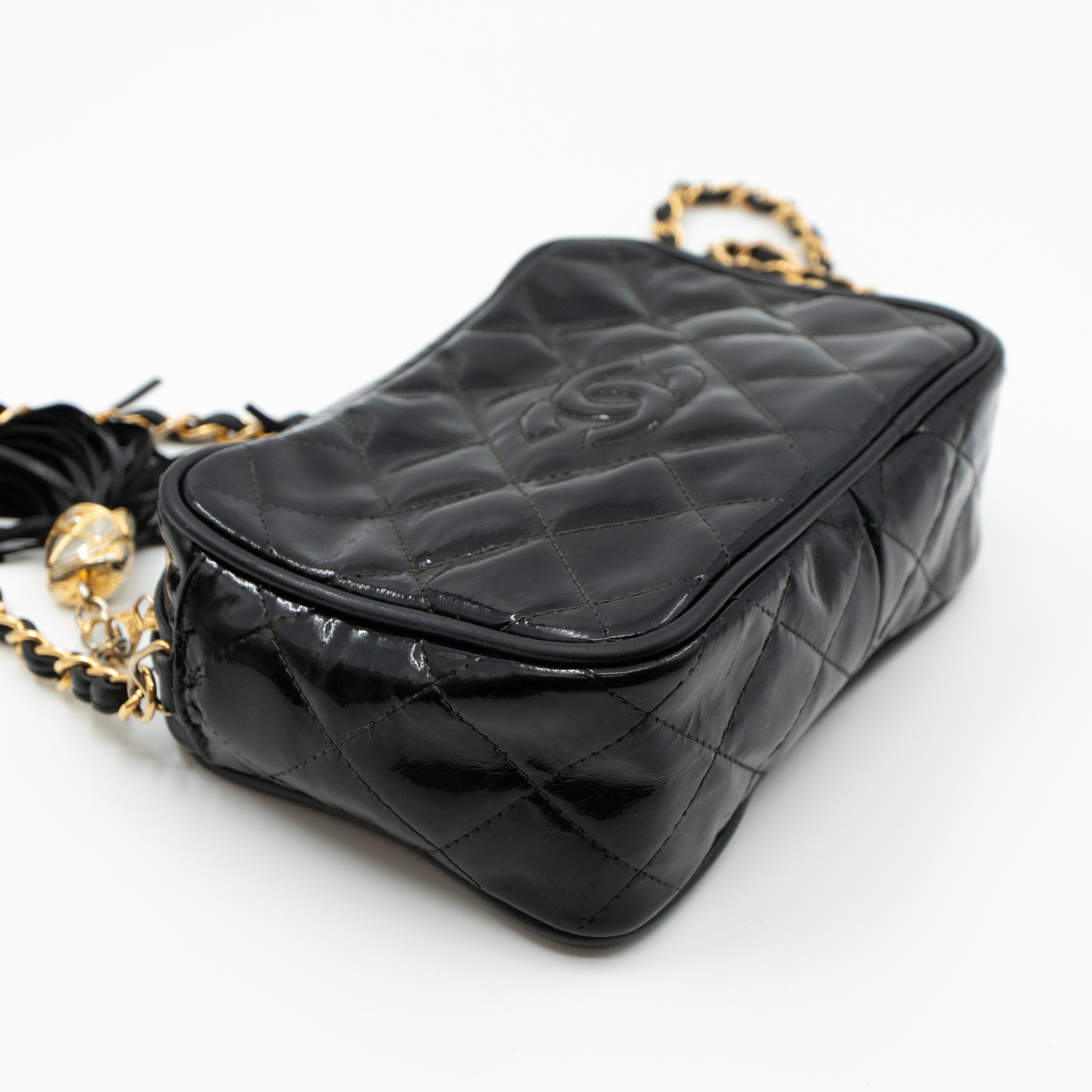 CC Camera Bag Black Patent Leather