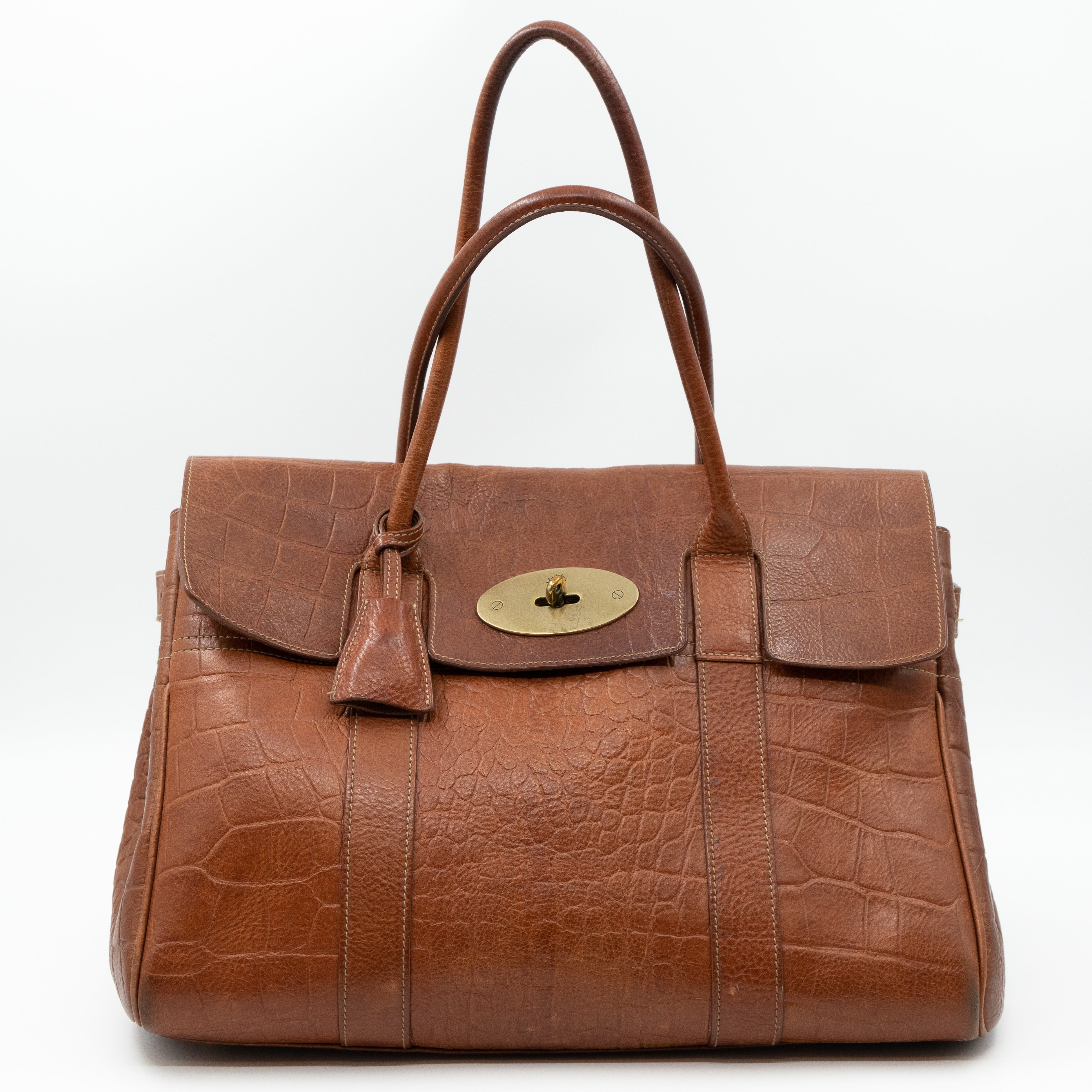 Bayswater Brown Croc Embossed Leather