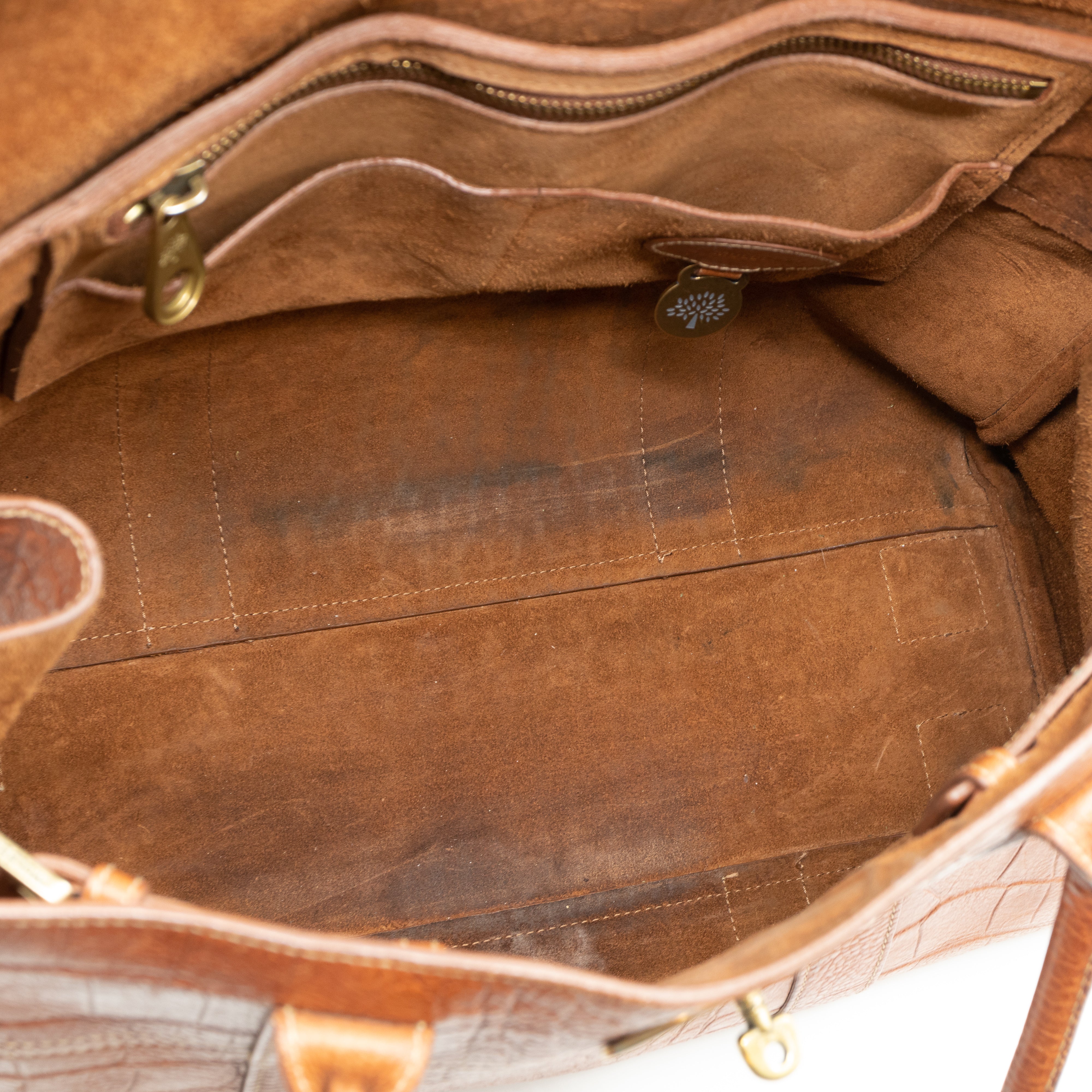 Bayswater Brown Croc Embossed Leather