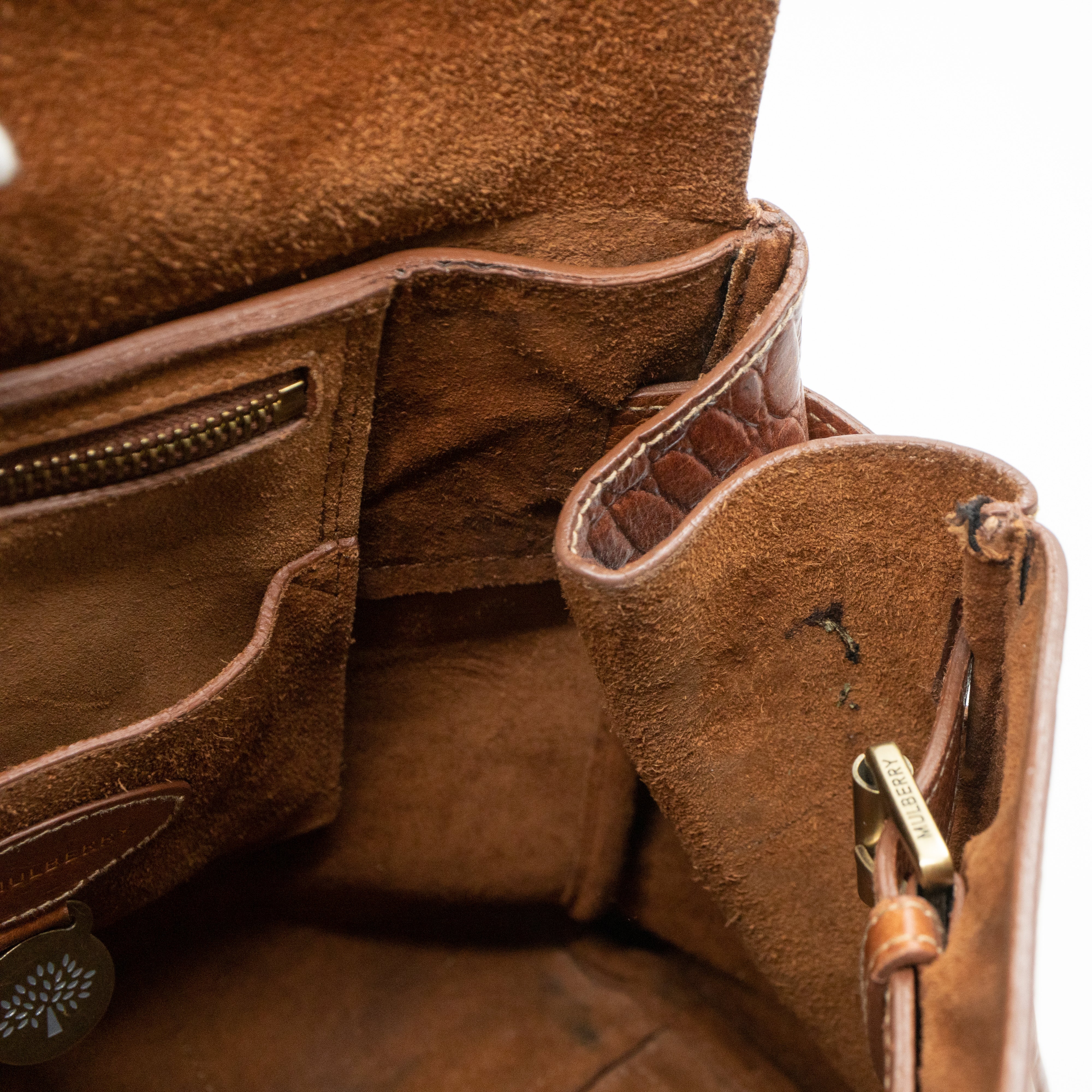 Bayswater Brown Croc Embossed Leather