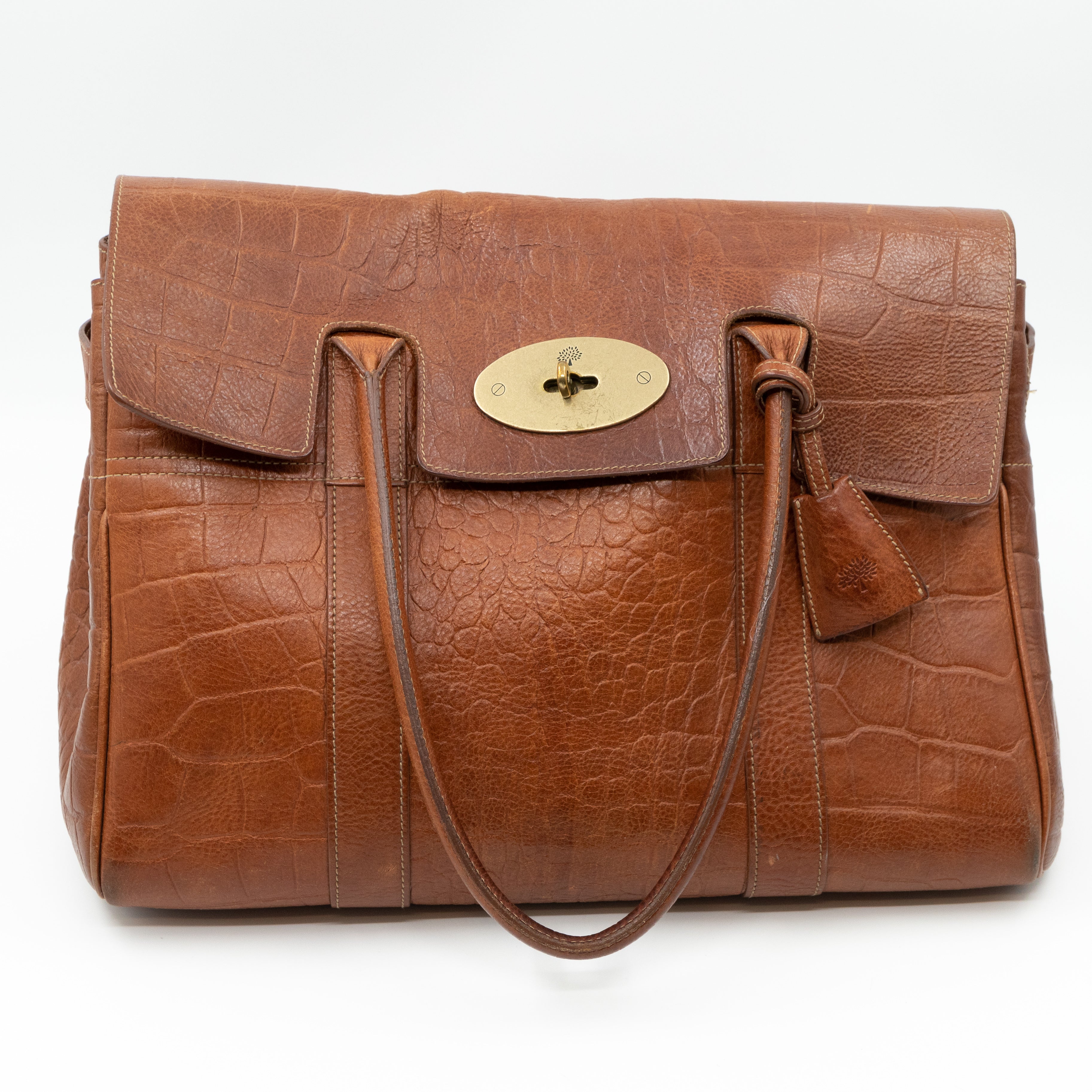 Bayswater Brown Croc Embossed Leather
