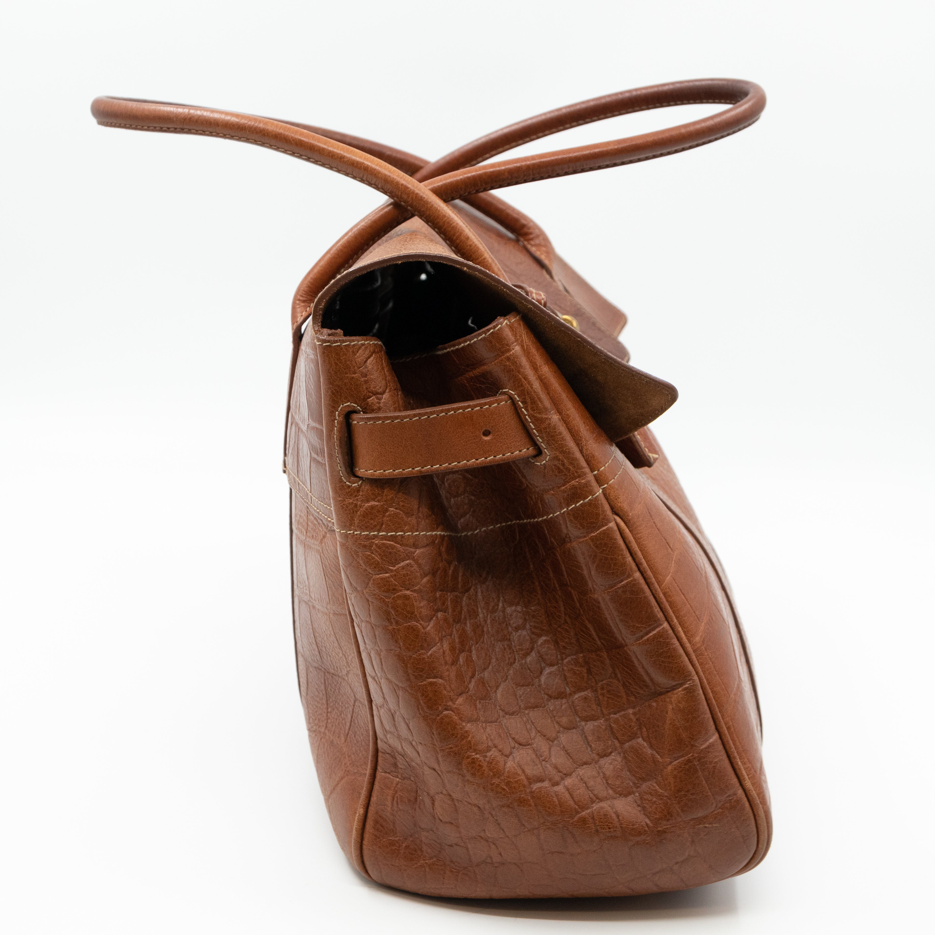 Bayswater Brown Croc Embossed Leather