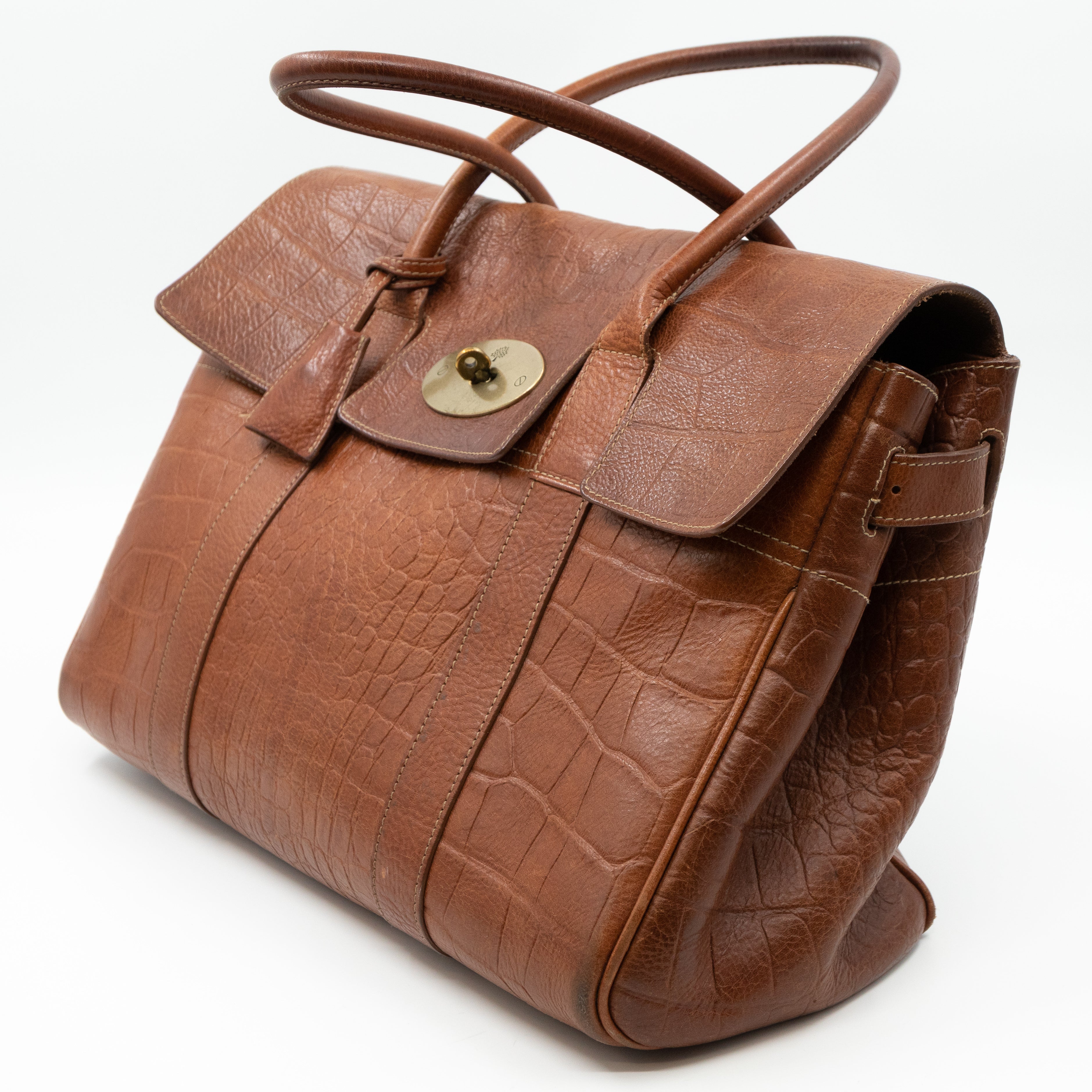 Bayswater Brown Croc Embossed Leather