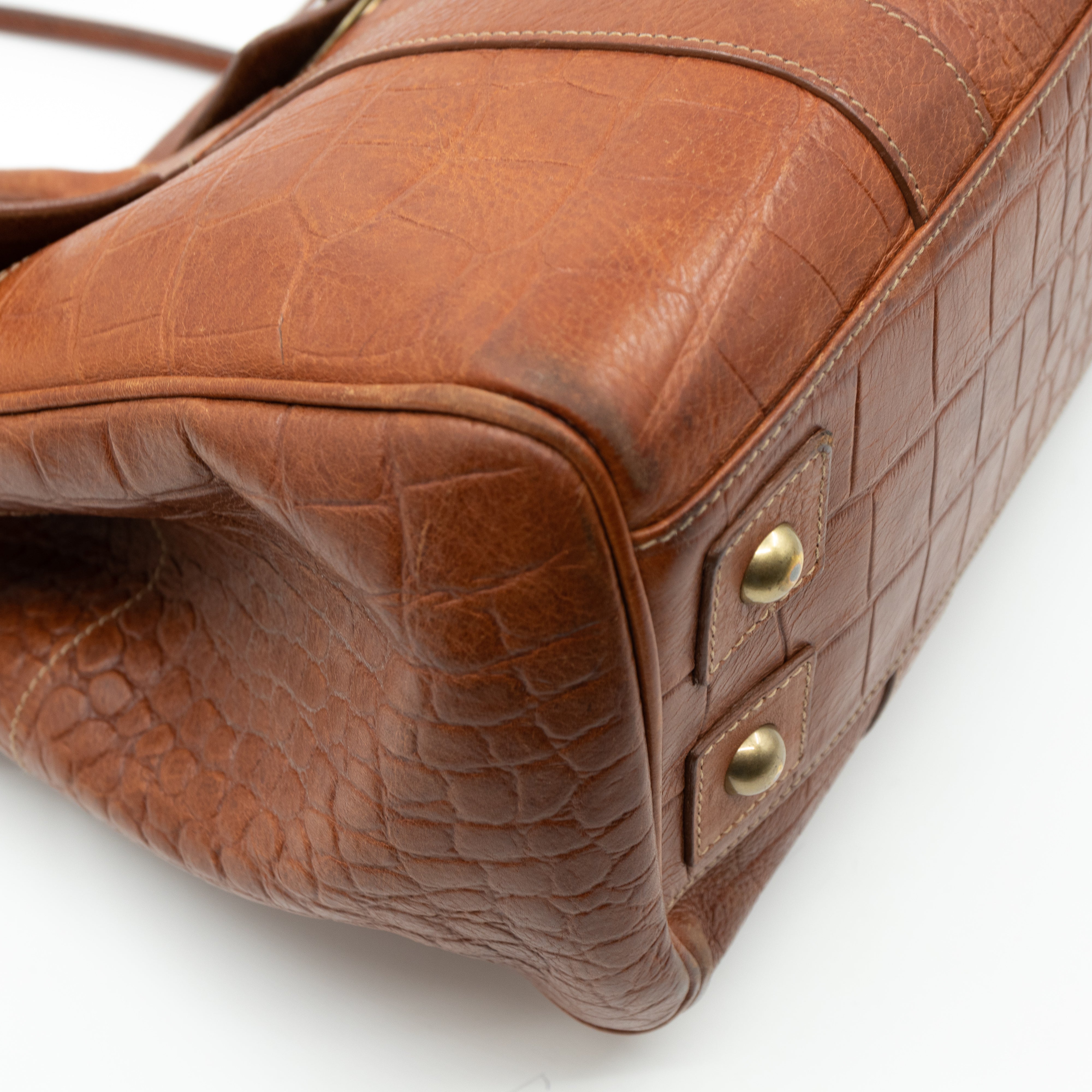 Bayswater Brown Croc Embossed Leather