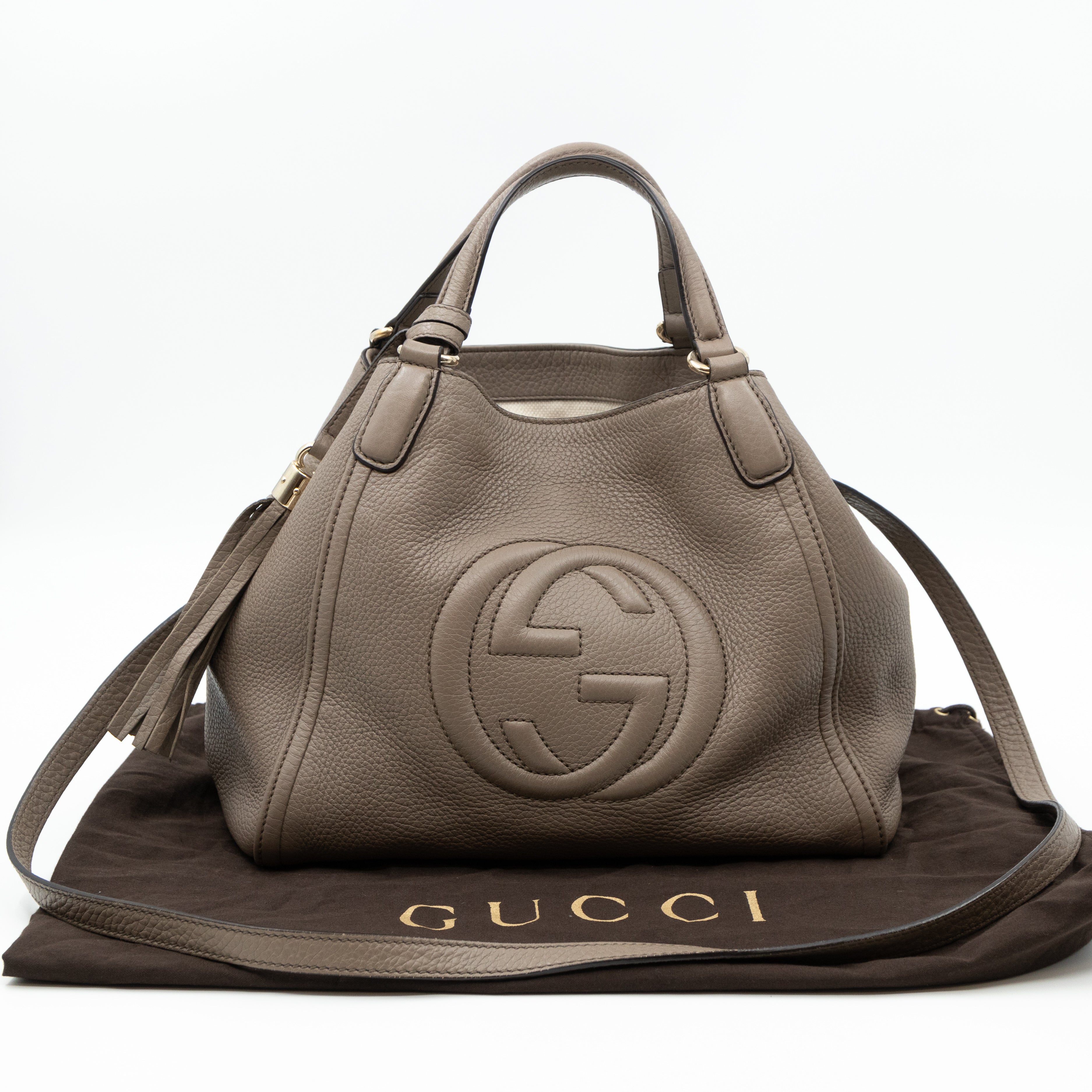 Soho Two Way Tote Grey Leather