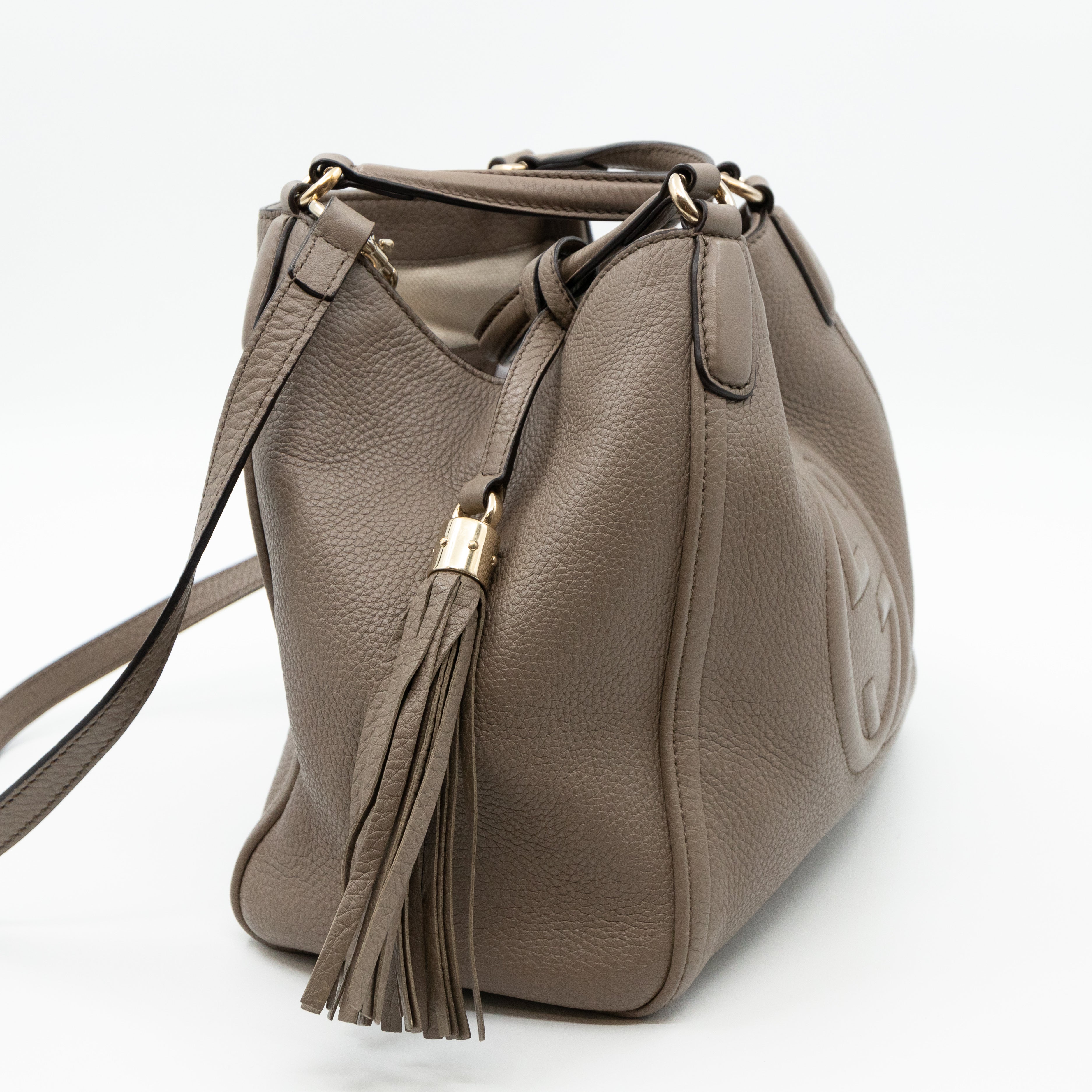 Soho Two Way Tote Grey Leather