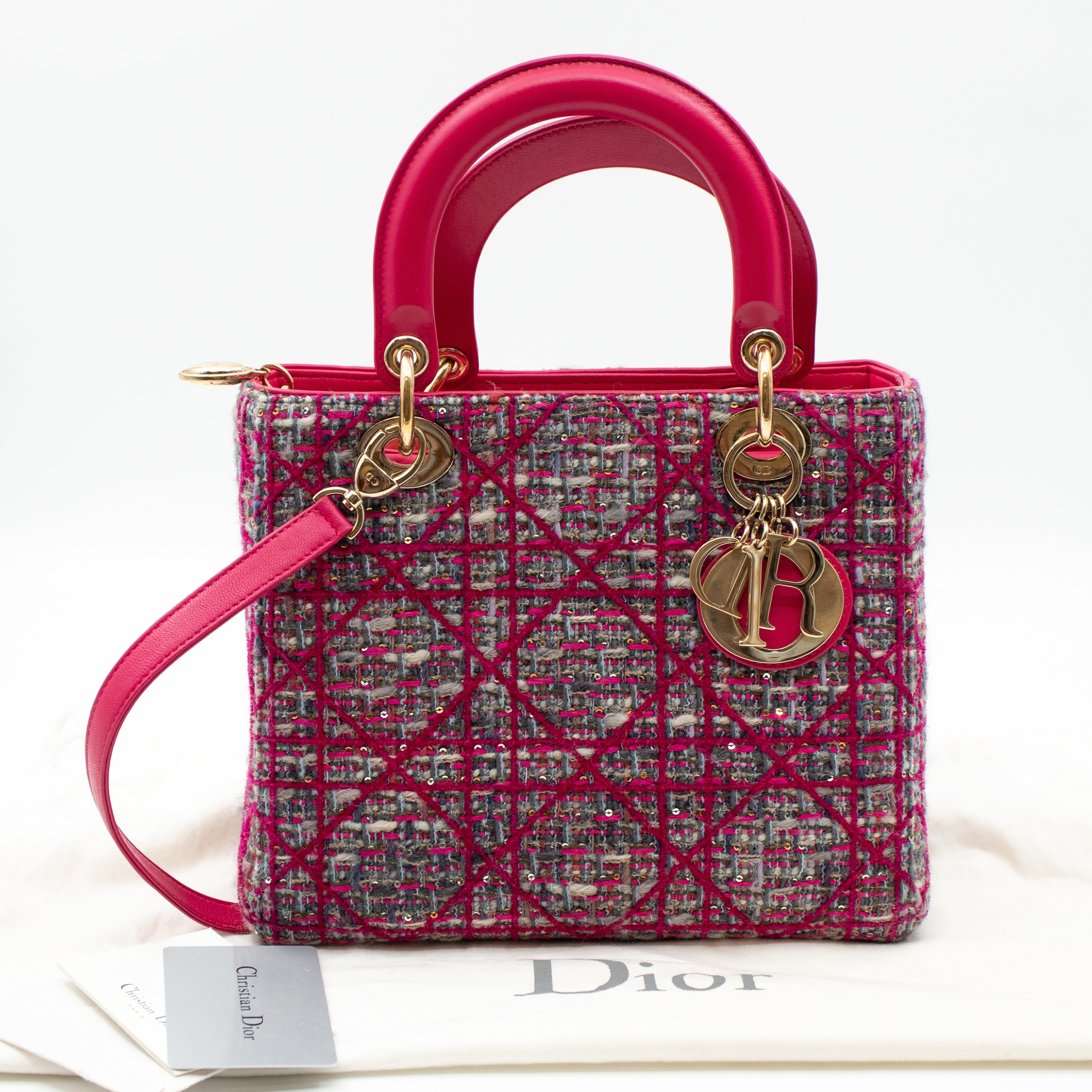 Lady Dior Medium Tweed Pink
