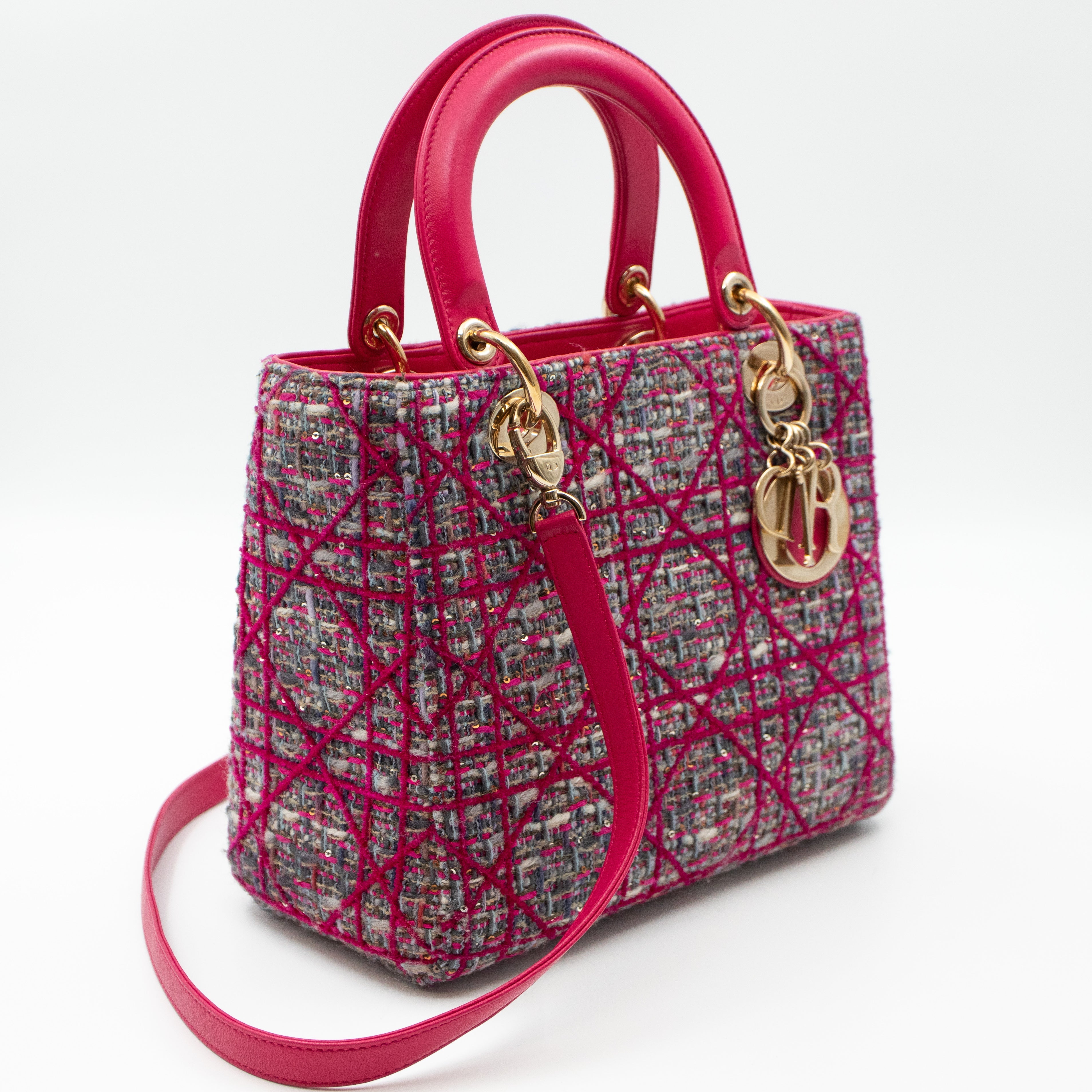 Lady Dior Medium Tweed Pink